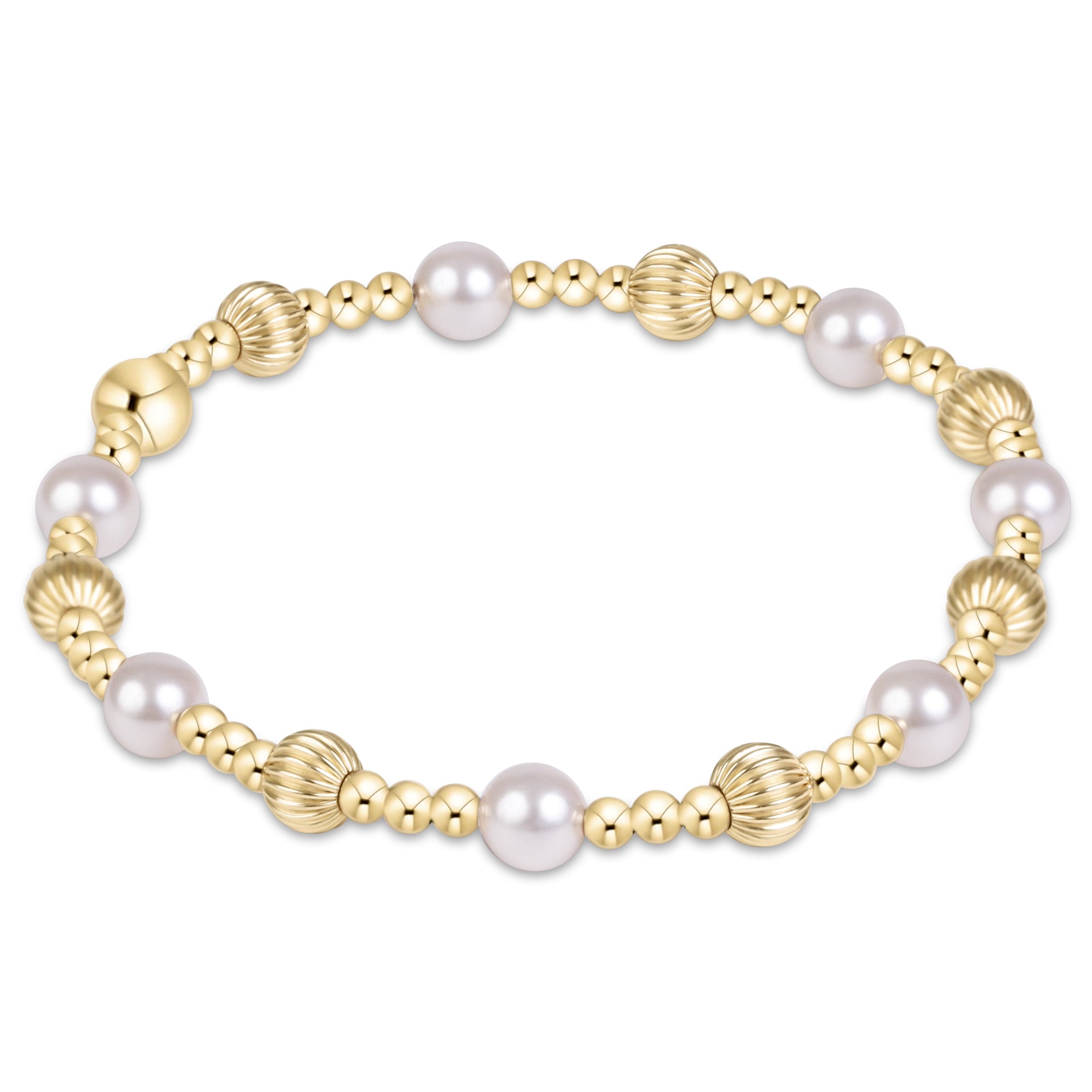 Dignity Sincerity Gold 5mm Bracelet - Pearl