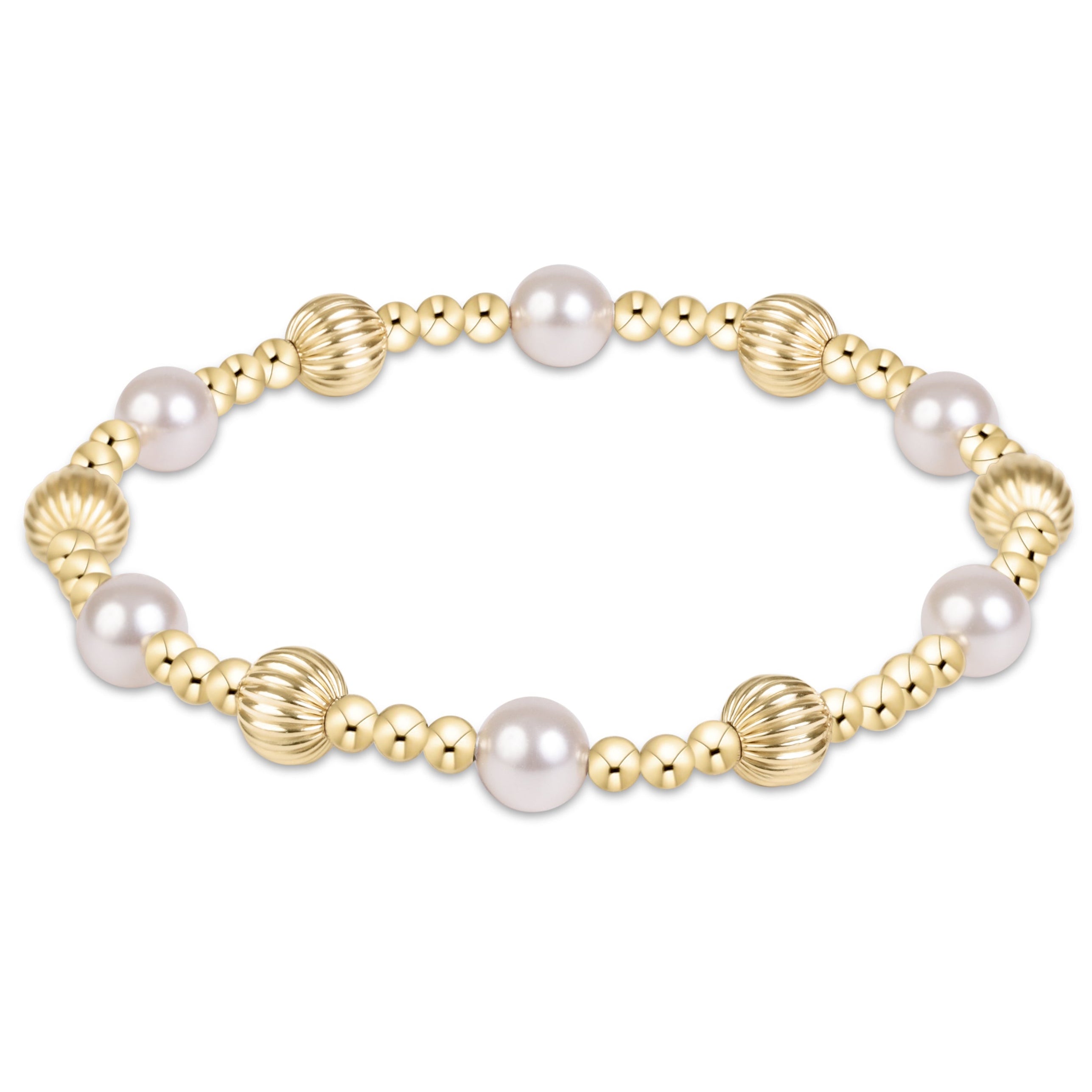 Dignity Sincerity Gold 6mm Bracelet - Pearl