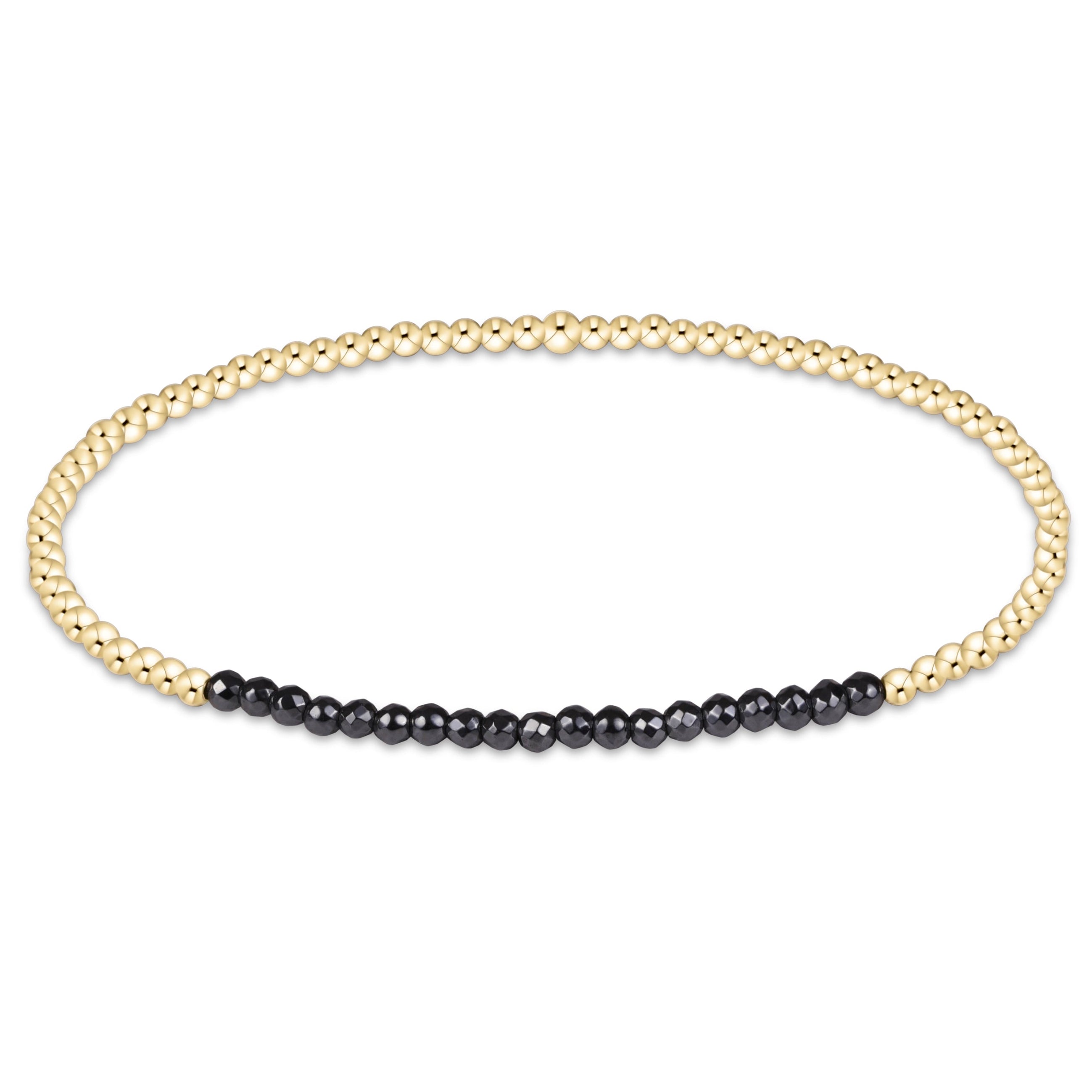Gold Bliss Faceted Hematite 2mm Gold Bracelet
