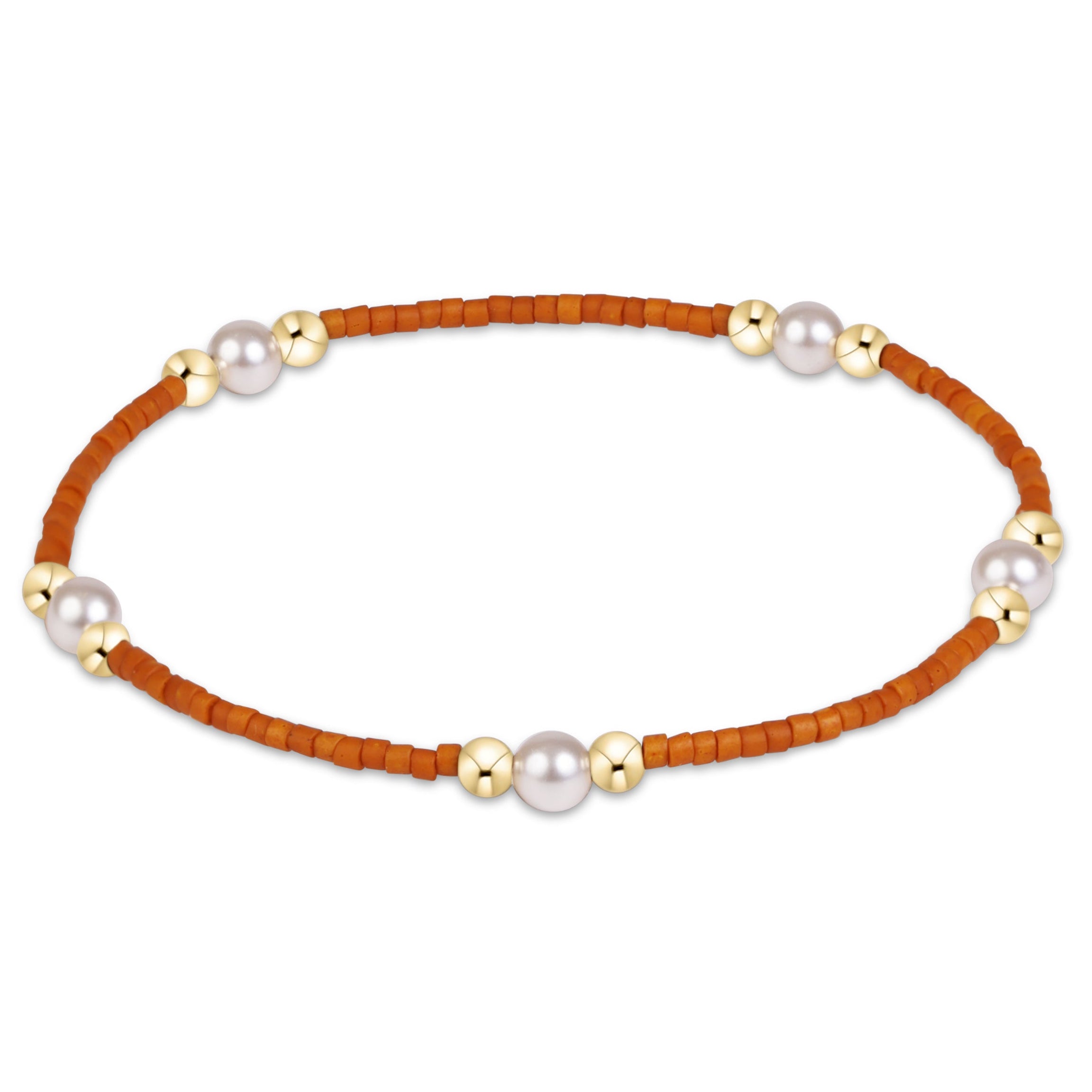 Gameday Hope Purpose Pearl Bracelet - Burnt Orange