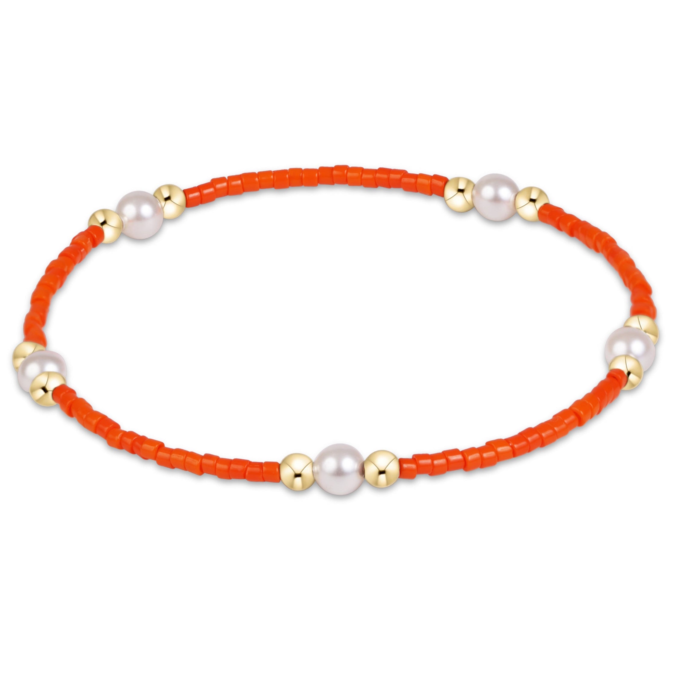 Gameday Hope Purpose Pearl Bracelet - Bright Orange