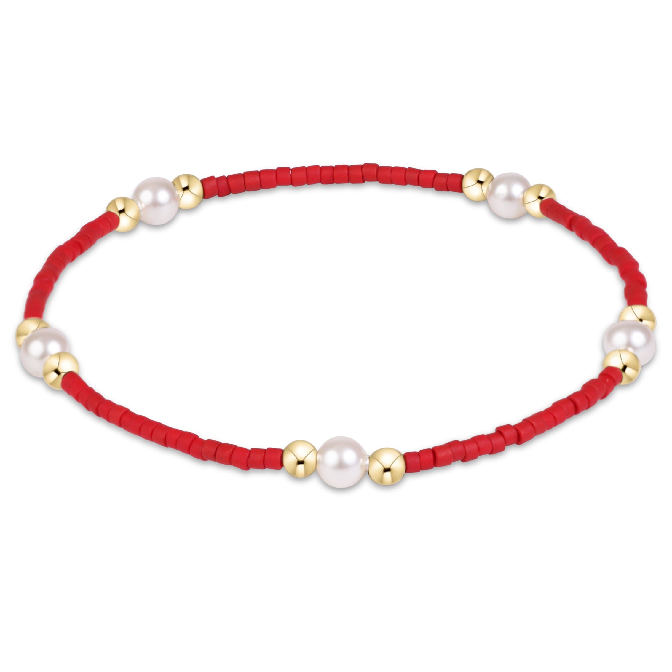 Gameday Hope Purpose Pearl Bracelet - Crimson