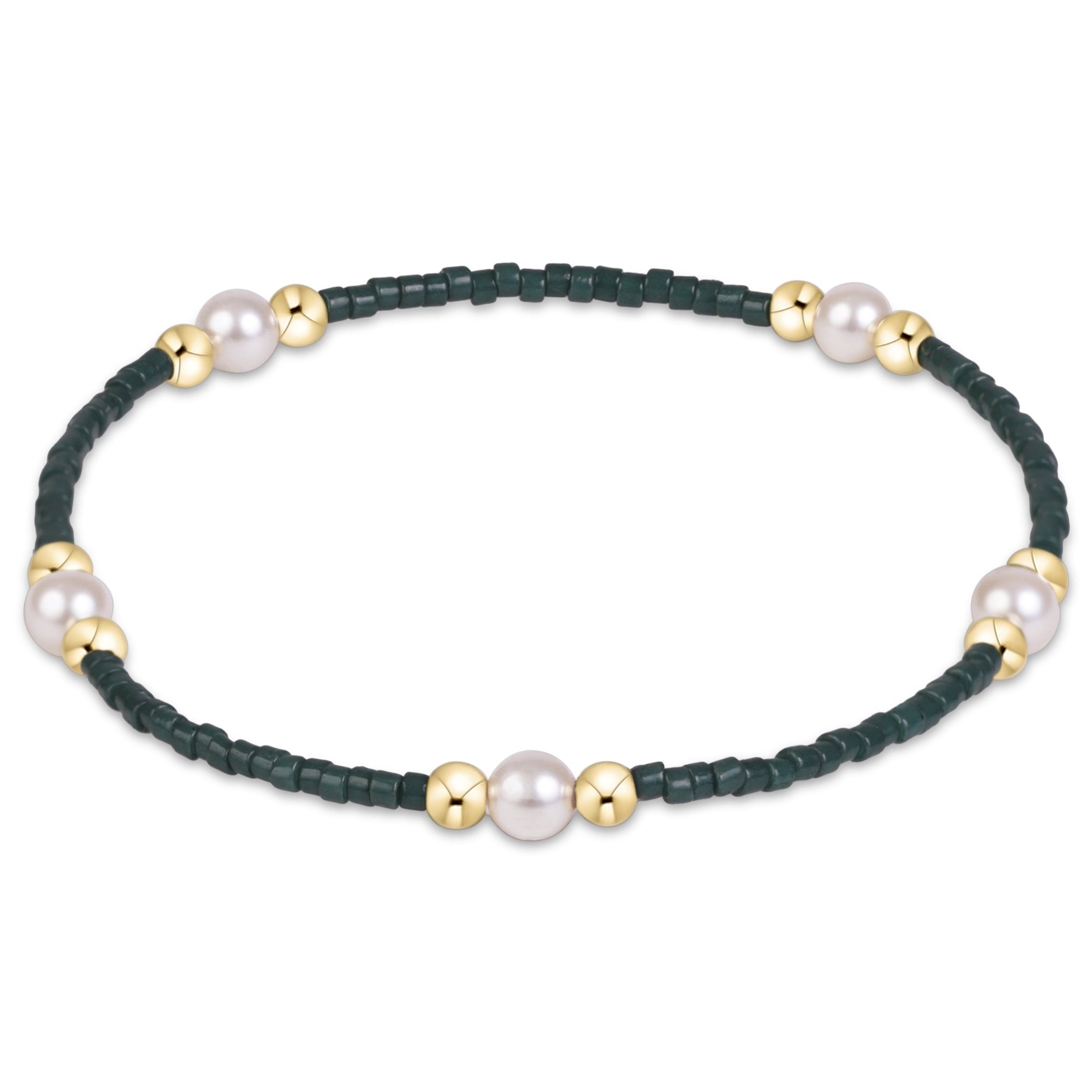 Gameday Hope Purpose Pearl Bracelet - Dark Green