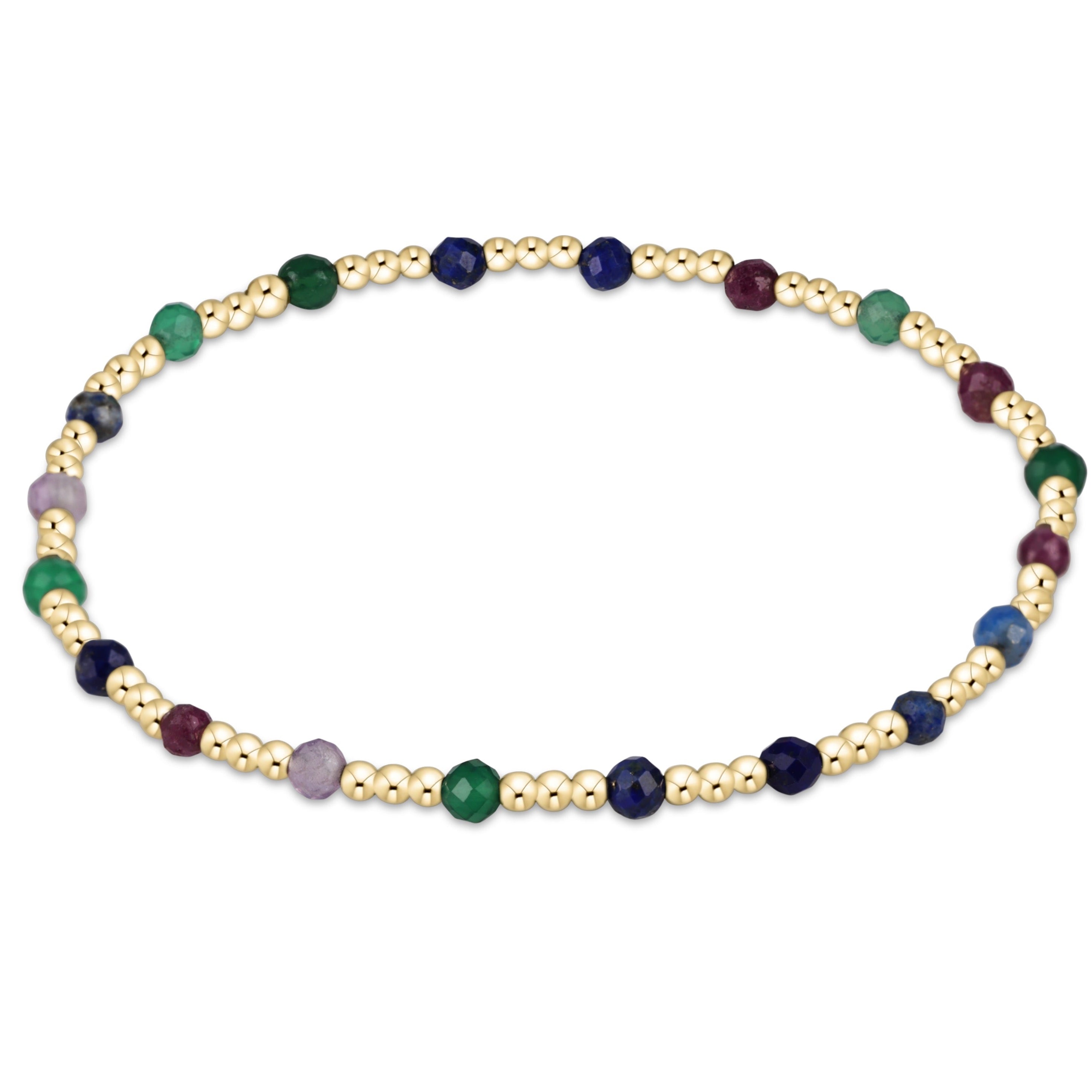 Gemstone Gold Sincerity Pattern 3mm Bead Bracelet - Hot Mess FW25