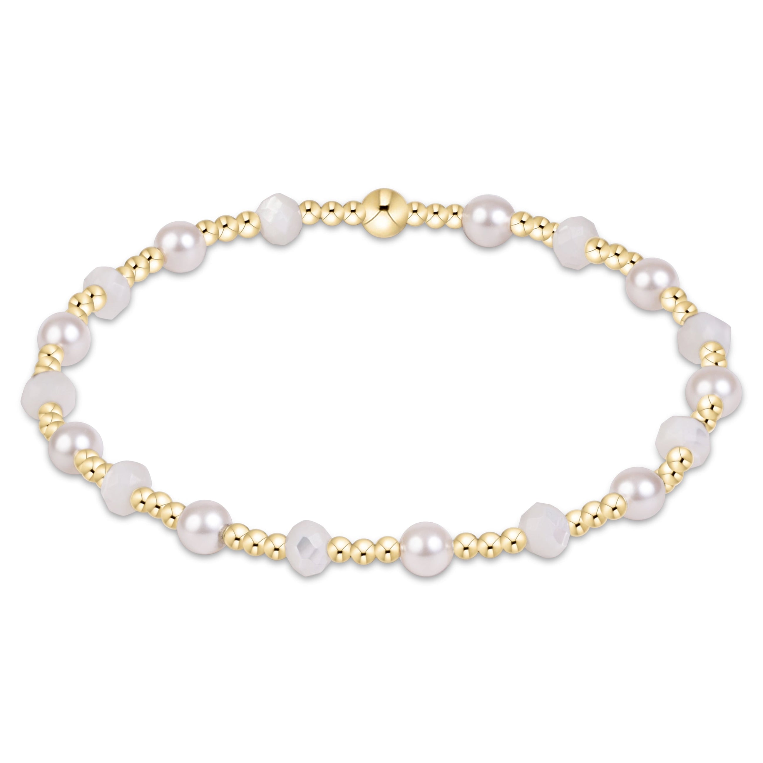 Sincerity Gemstone & Pearl 4mm Bracelet - Mother Of Pearl