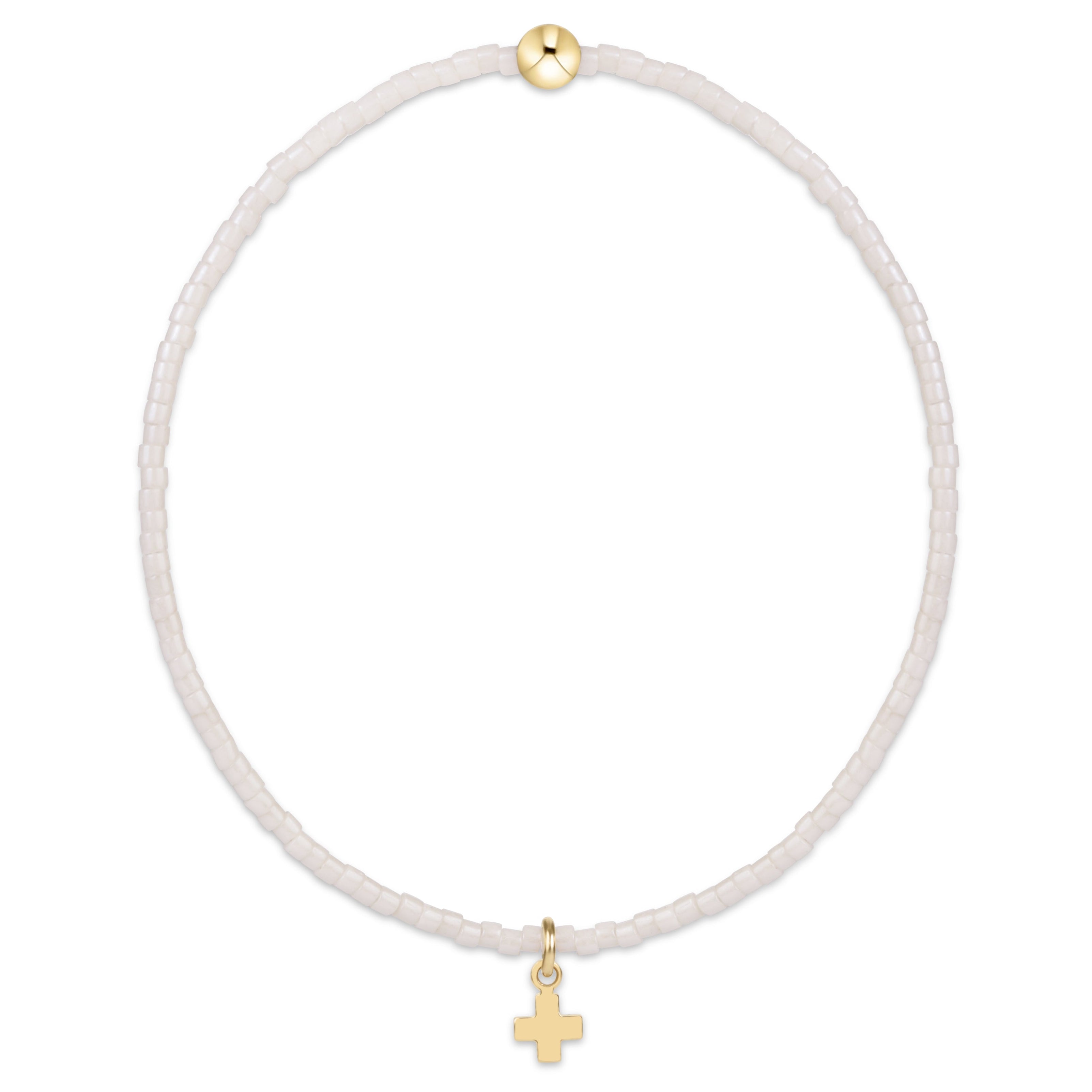 Hope Classic Milkshake Bracelet - Signature Cross Small Gold Charm