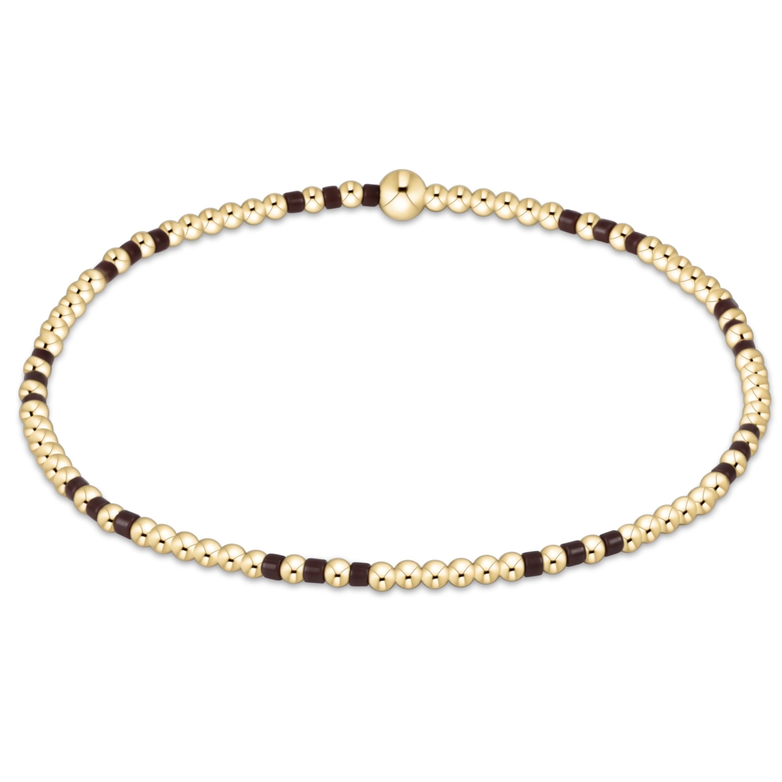 Hope Joy Pattern 2mm Bead Bracelet - Chocolate