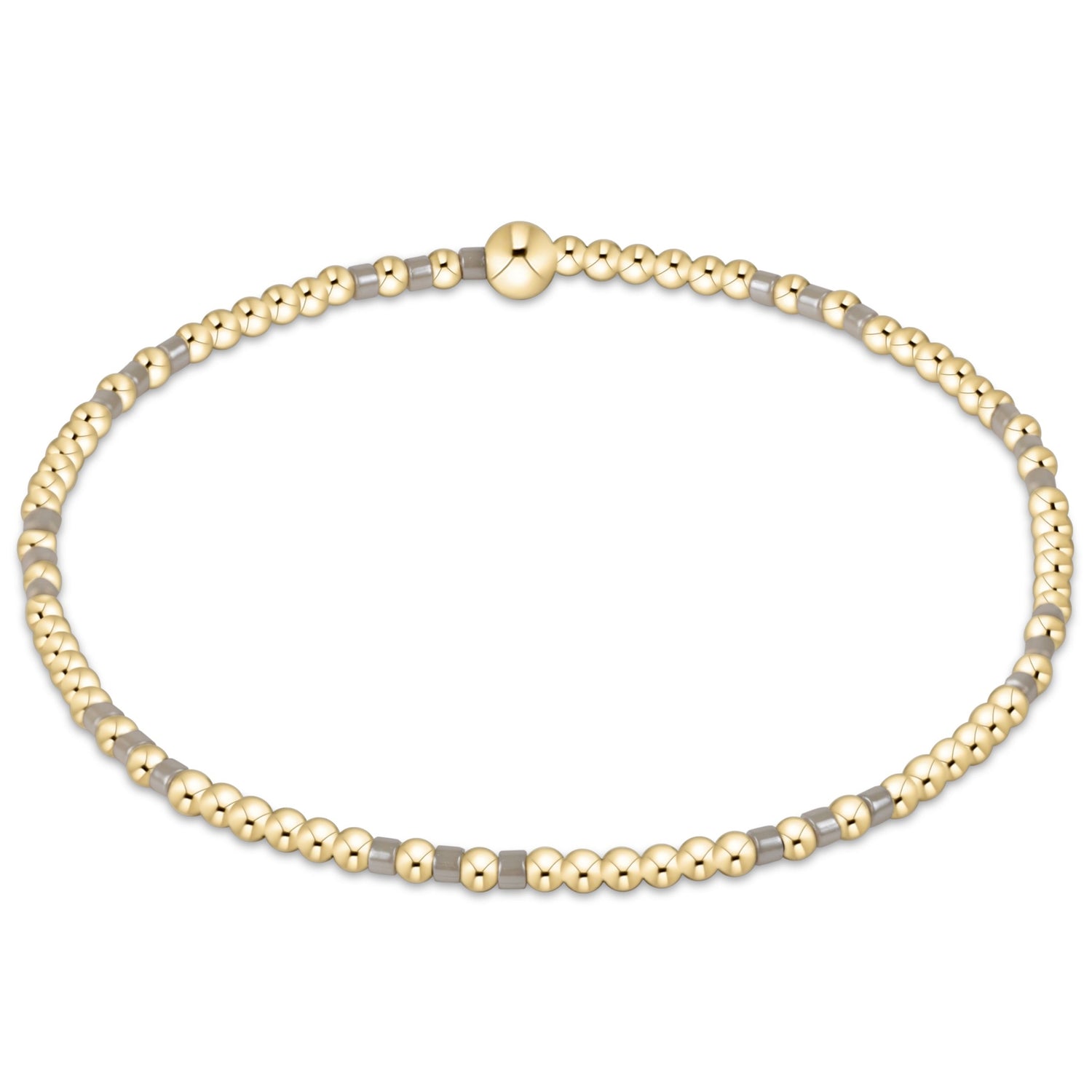 Hope Joy Pattern 2mm Bead Bracelet - Taupe With A Twist