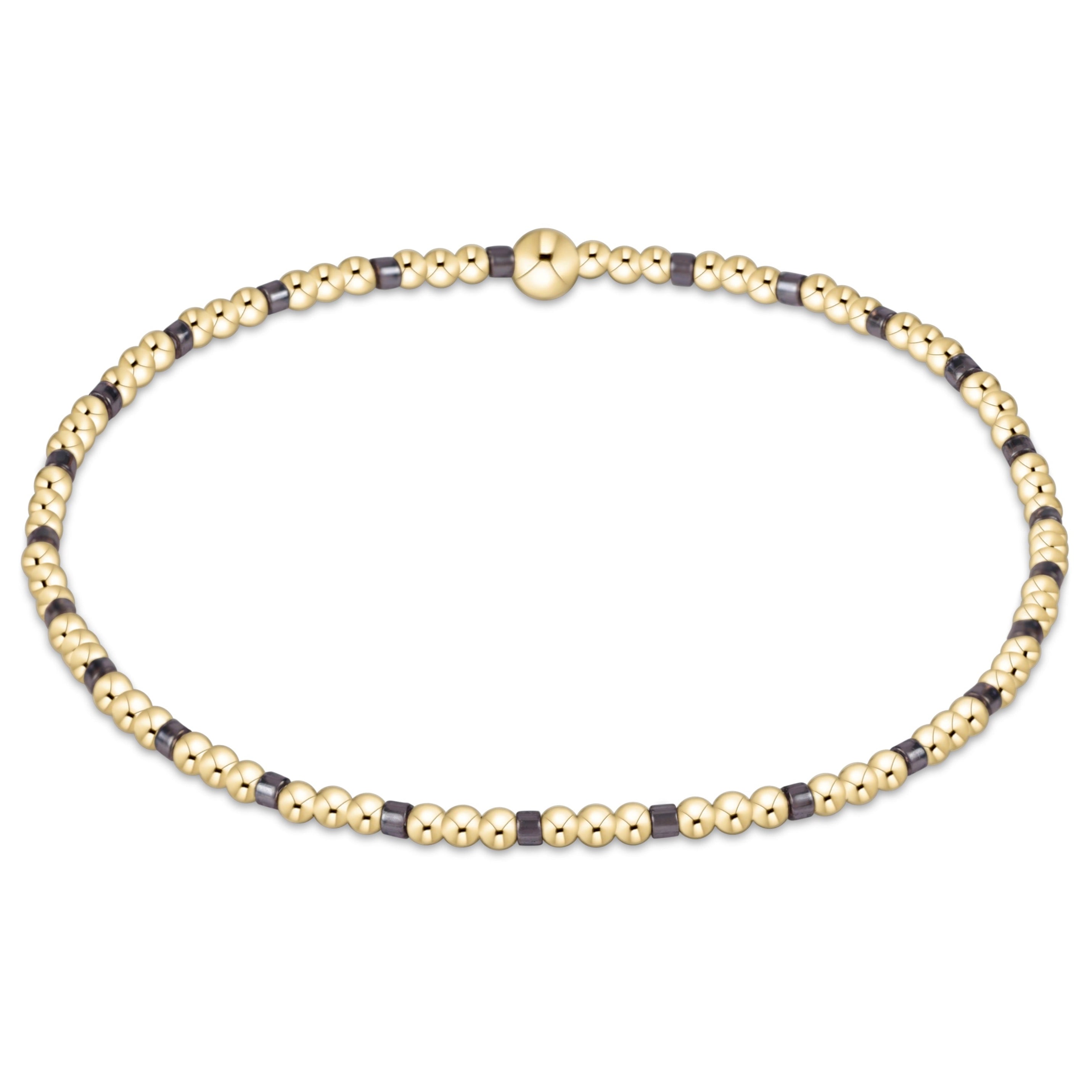 Hope Sincerity Pattern 2mm Bead Bracelet - Taupe With A Twist