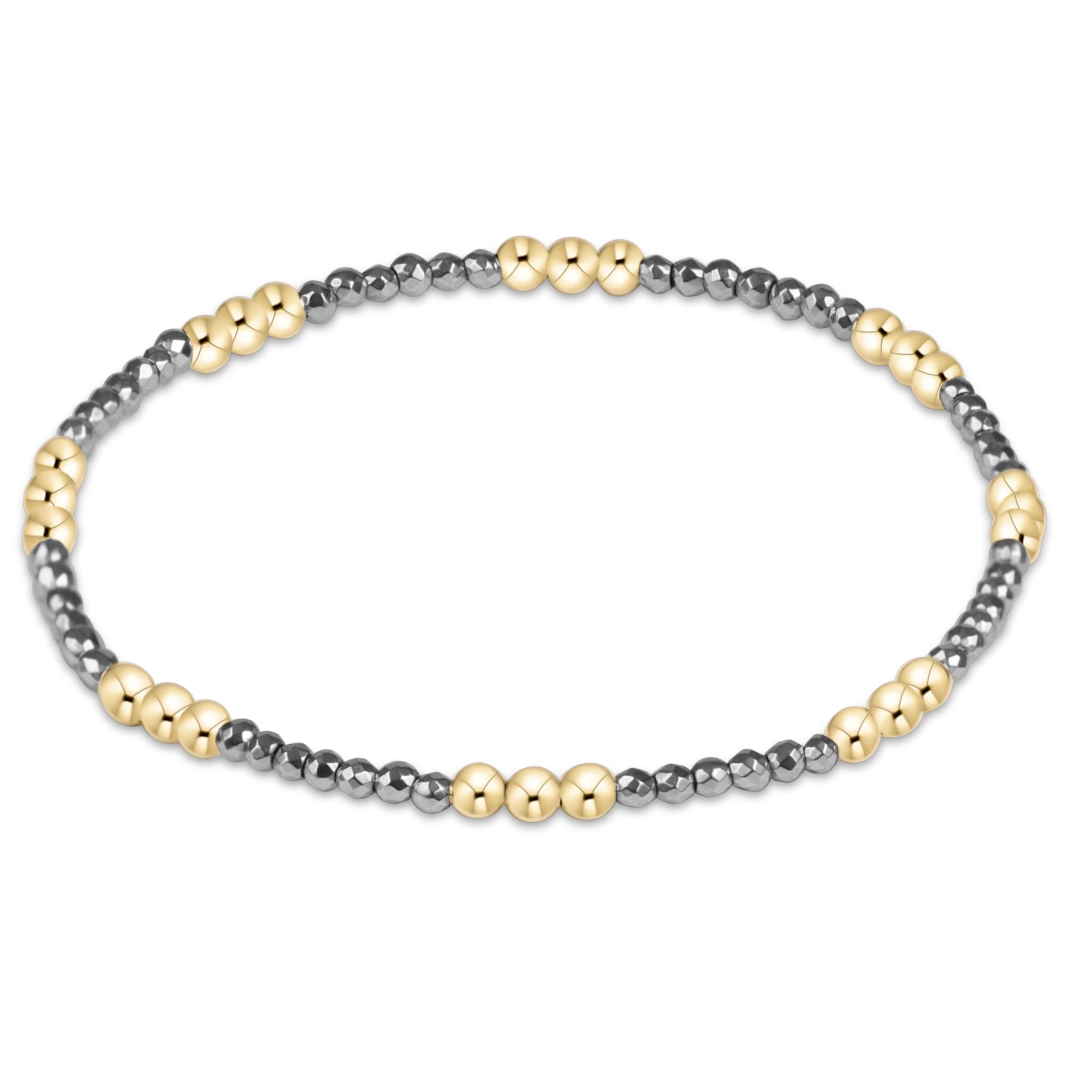 Joy Silver Faceted Hematite 2mm Bracelet