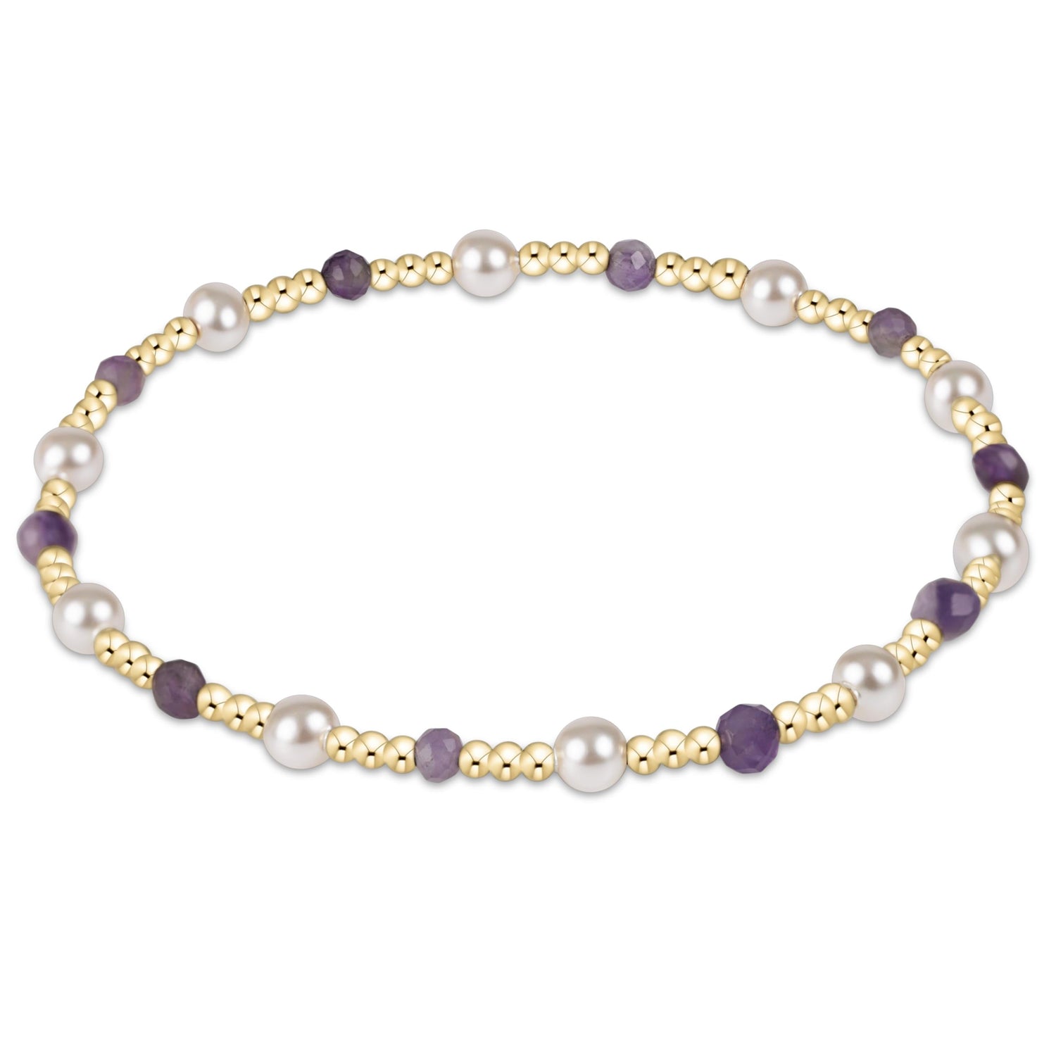 Pearl Sincerity Pattern 4mm Bead Bracelet - Amethyst