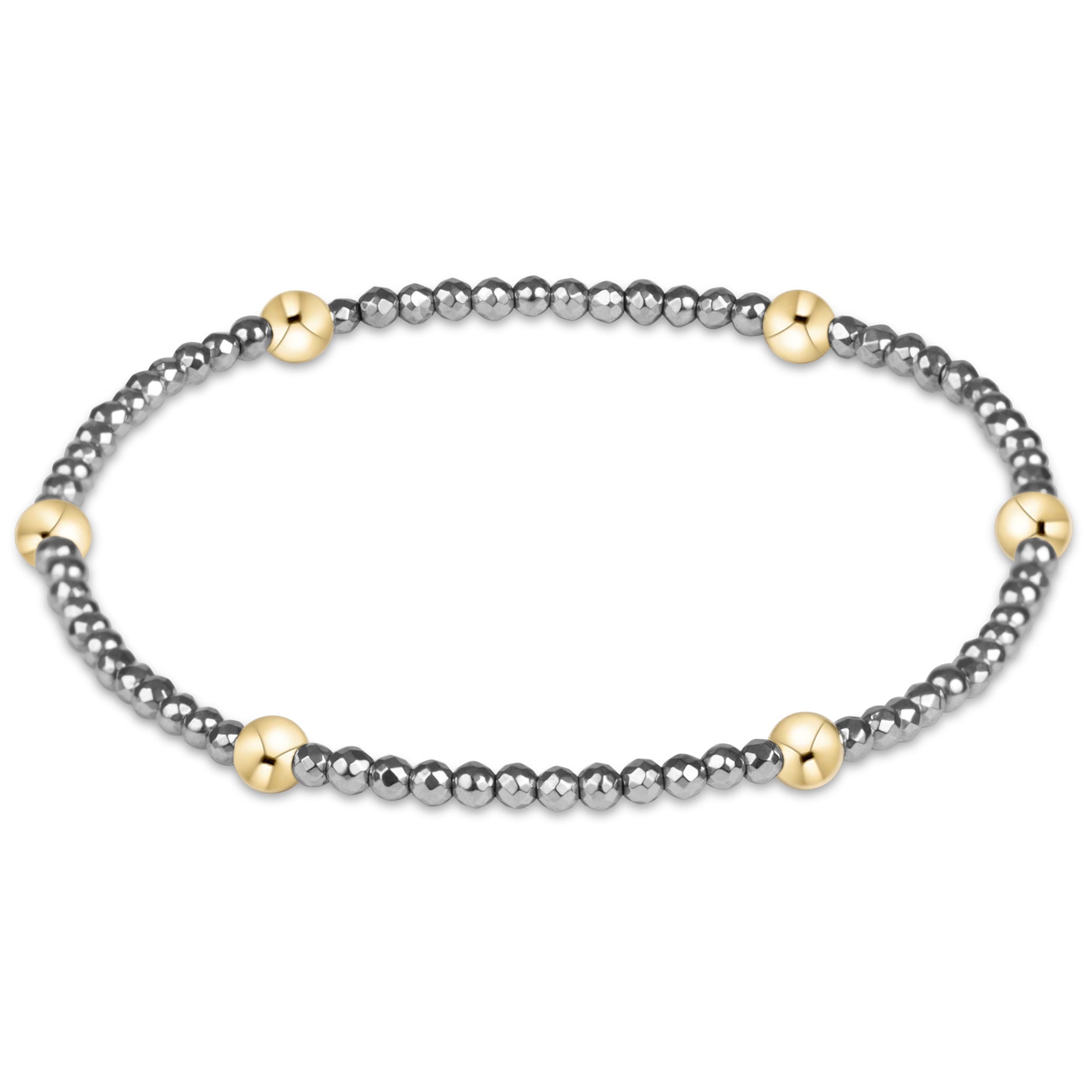 Presence Silver Faceted Hematite 2mm Bracelet