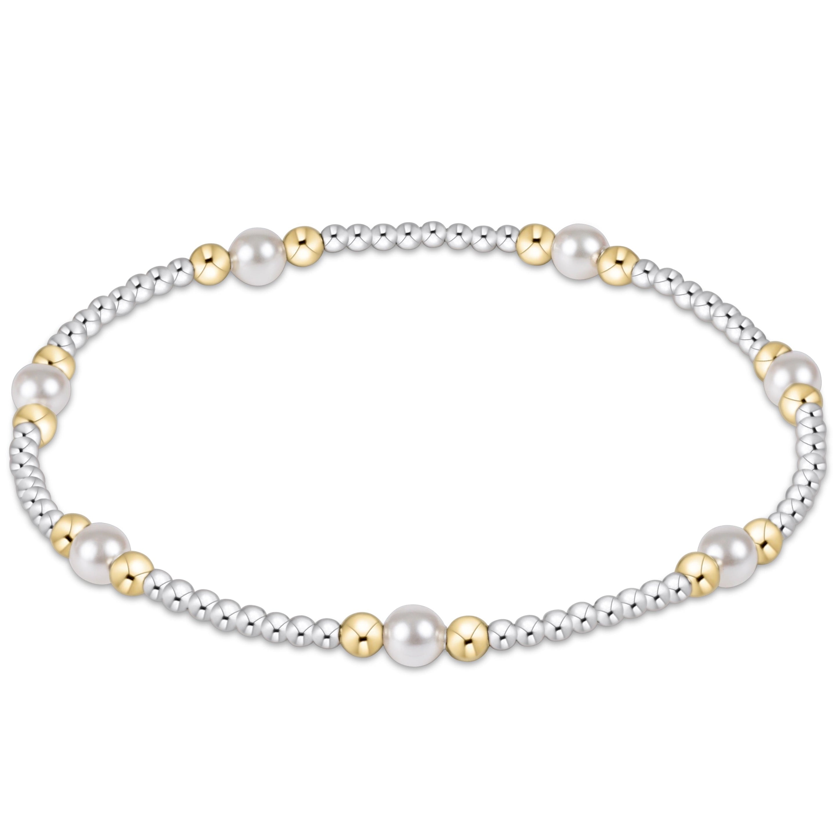 purpose pearl 4mm bead bracelet - mixed metal