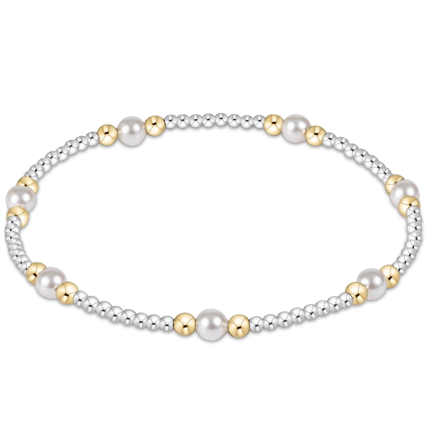 purpose pearl 4mm bead bracelet - mixed metal