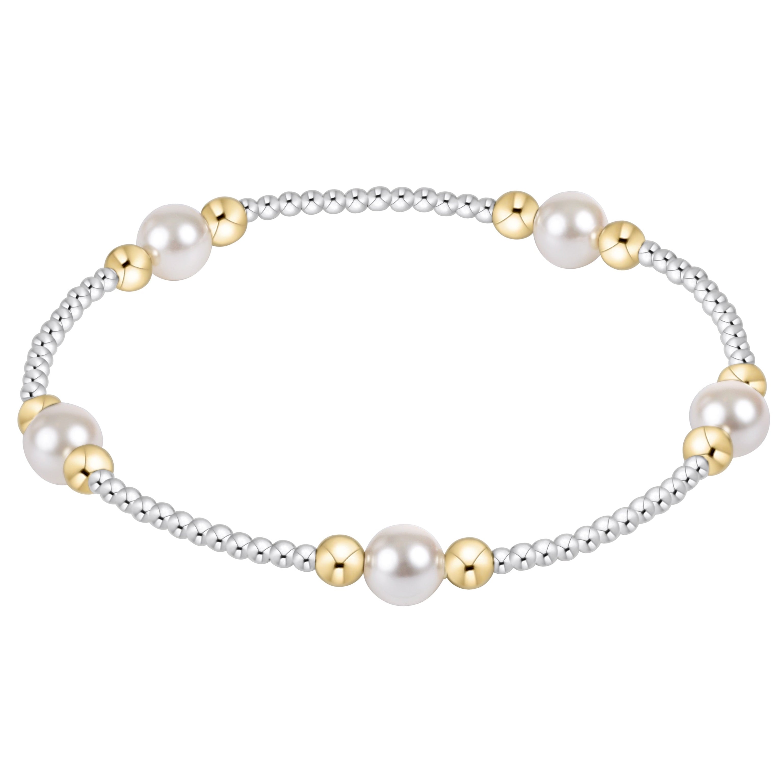 purpose pearl 6mm bead bracelet - mixed metal