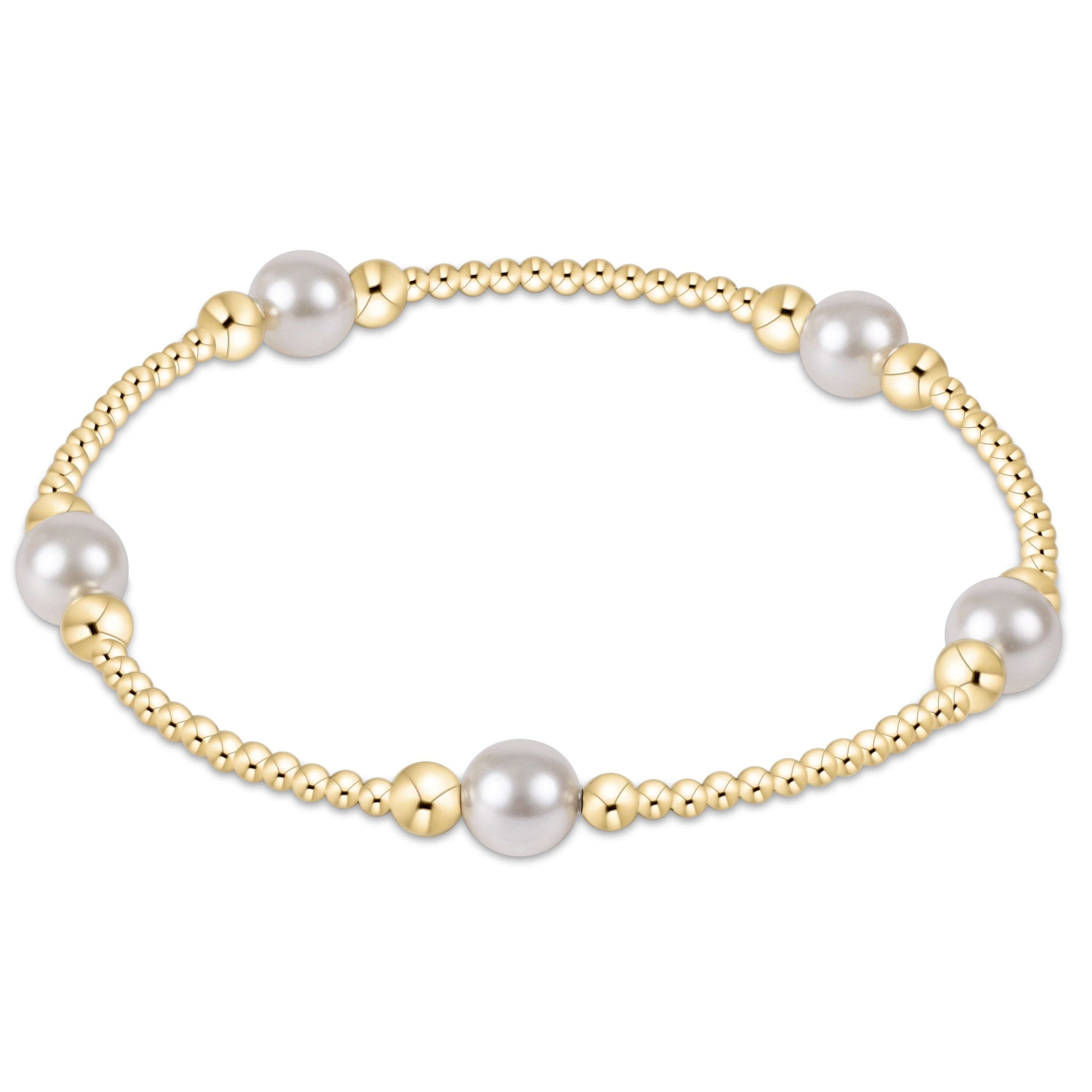 purpose pearl 6mm bead bracelet - gold