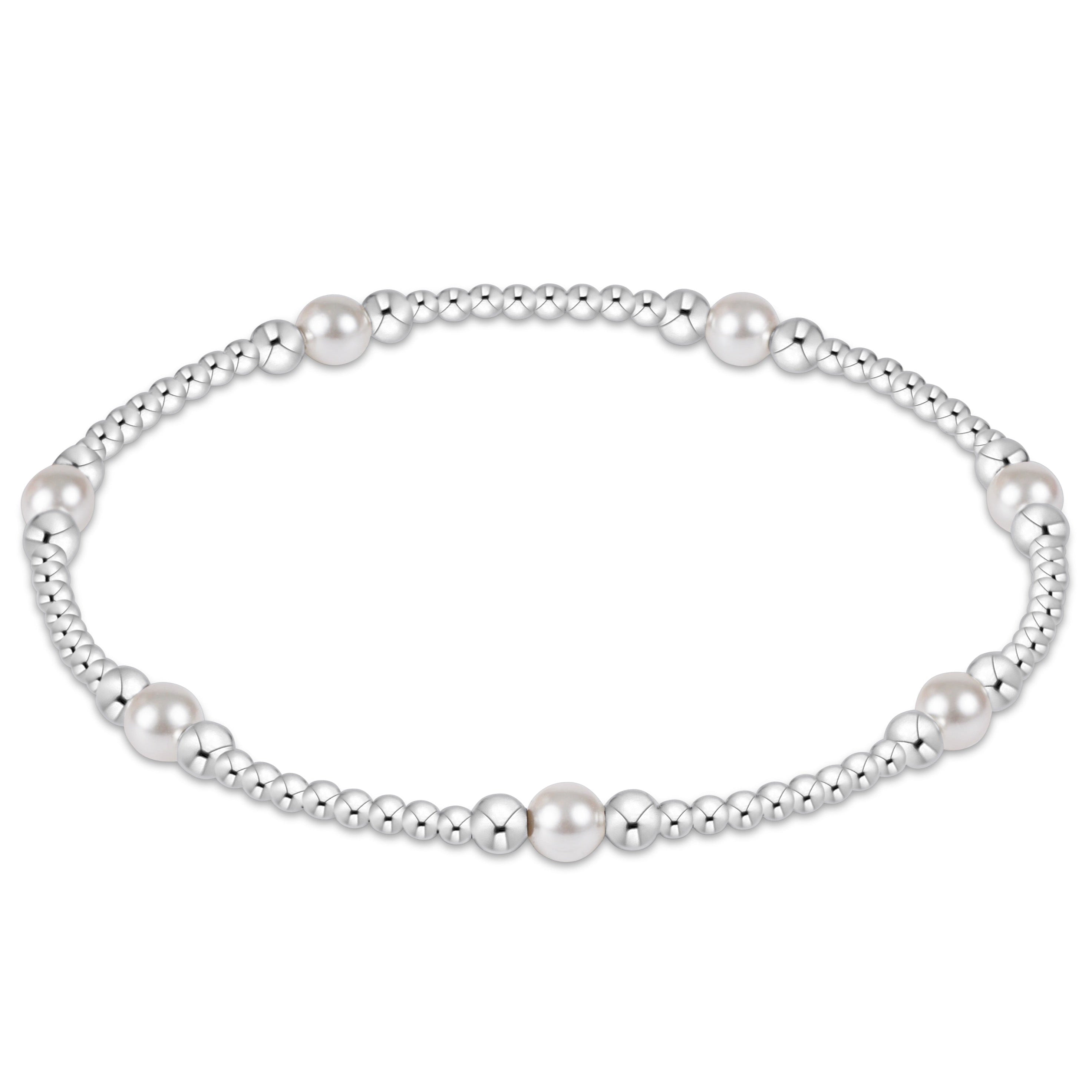 purpose pearl 4mm bead bracelet - sterling