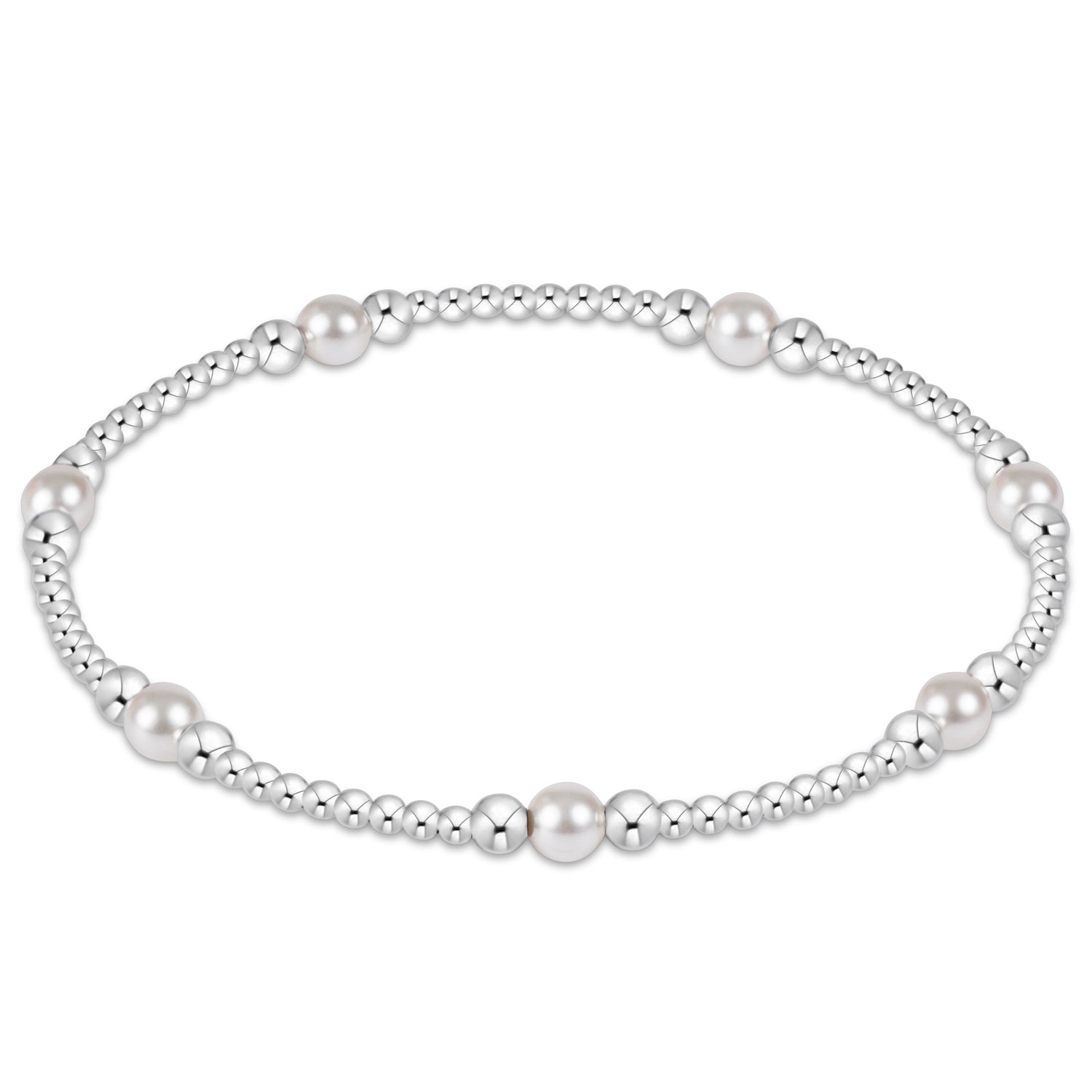 purpose pearl 4mm bead bracelet - sterling