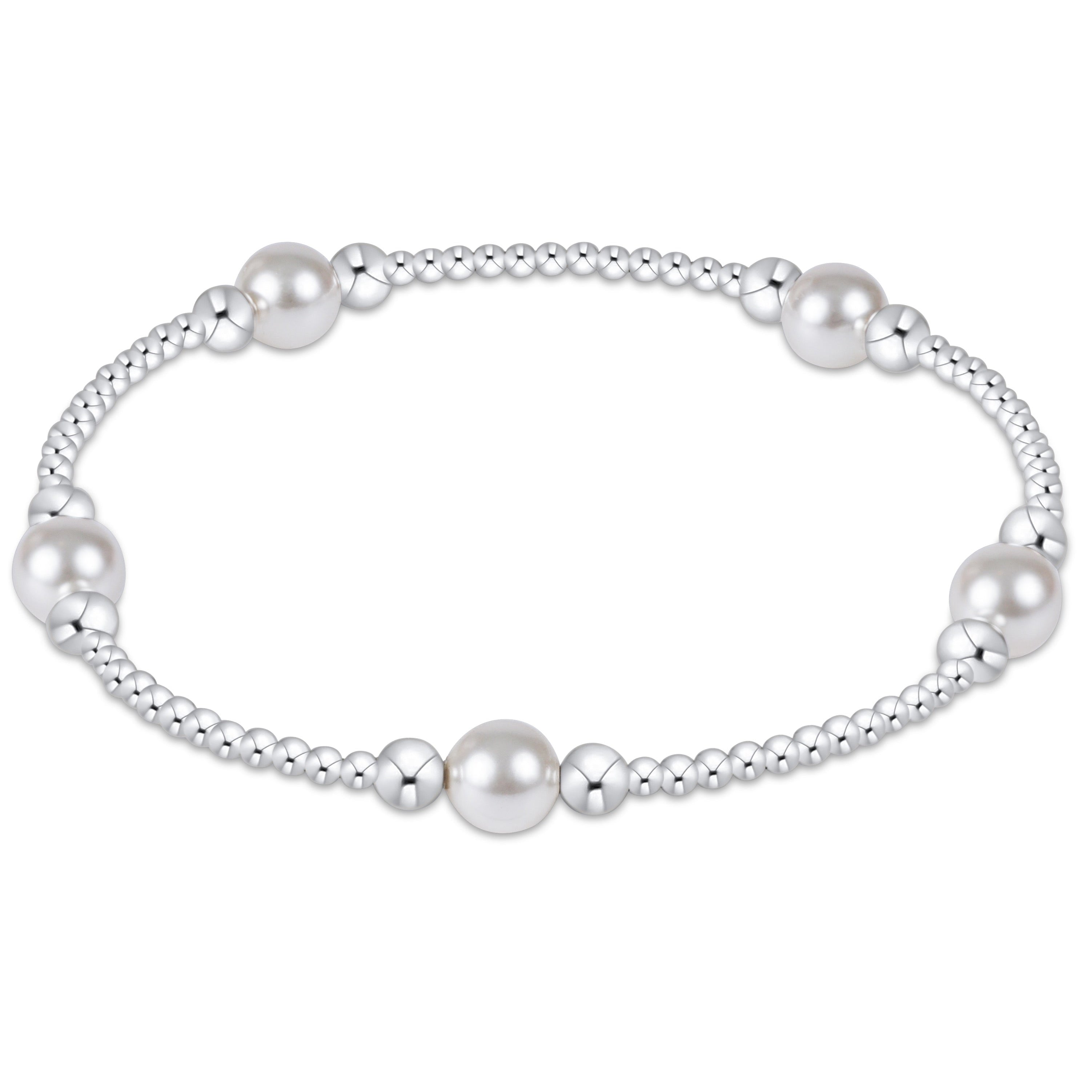 purpose pearl 6mm bead bracelet - sterling
