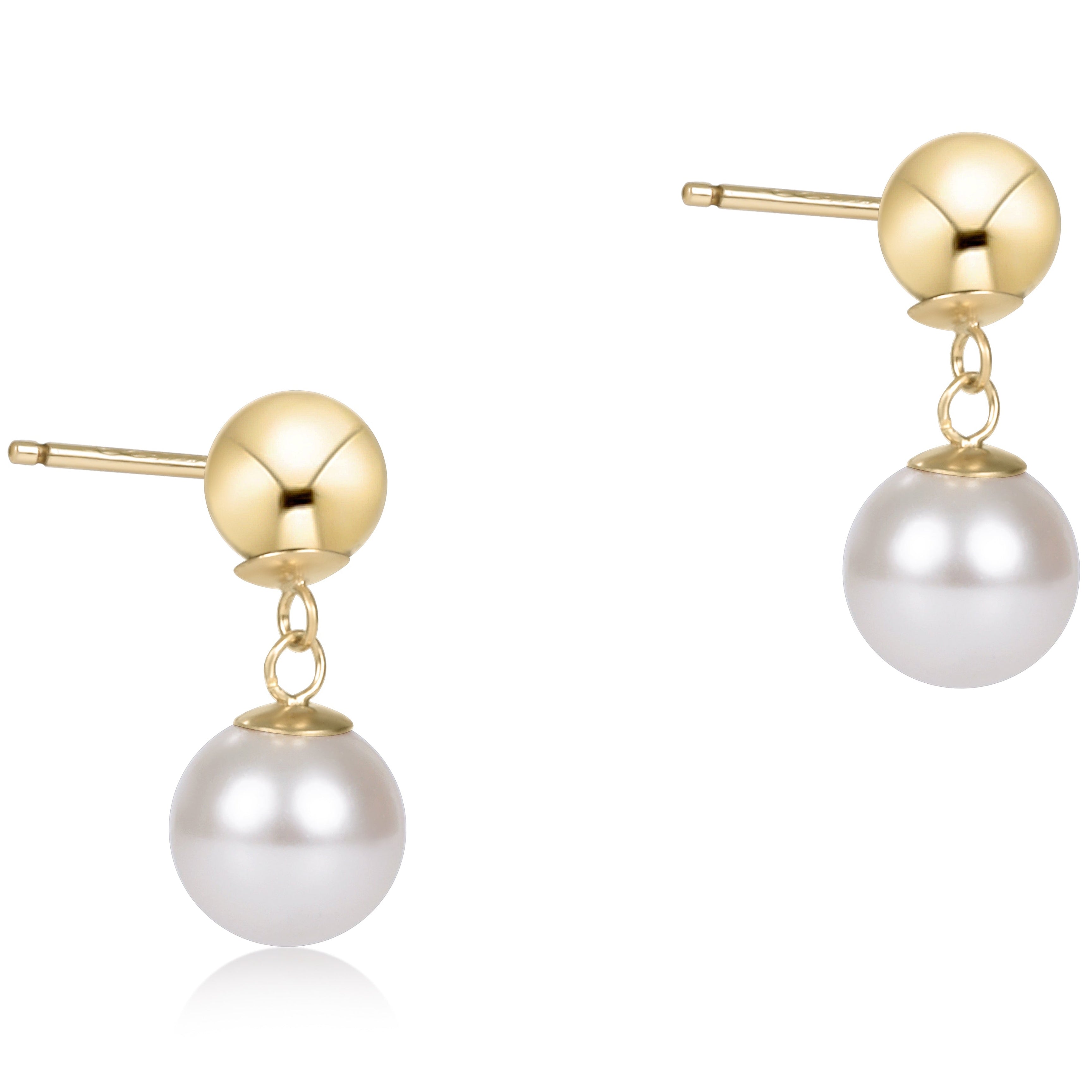 Classic 10mm Ball Drop Stud - Pearl