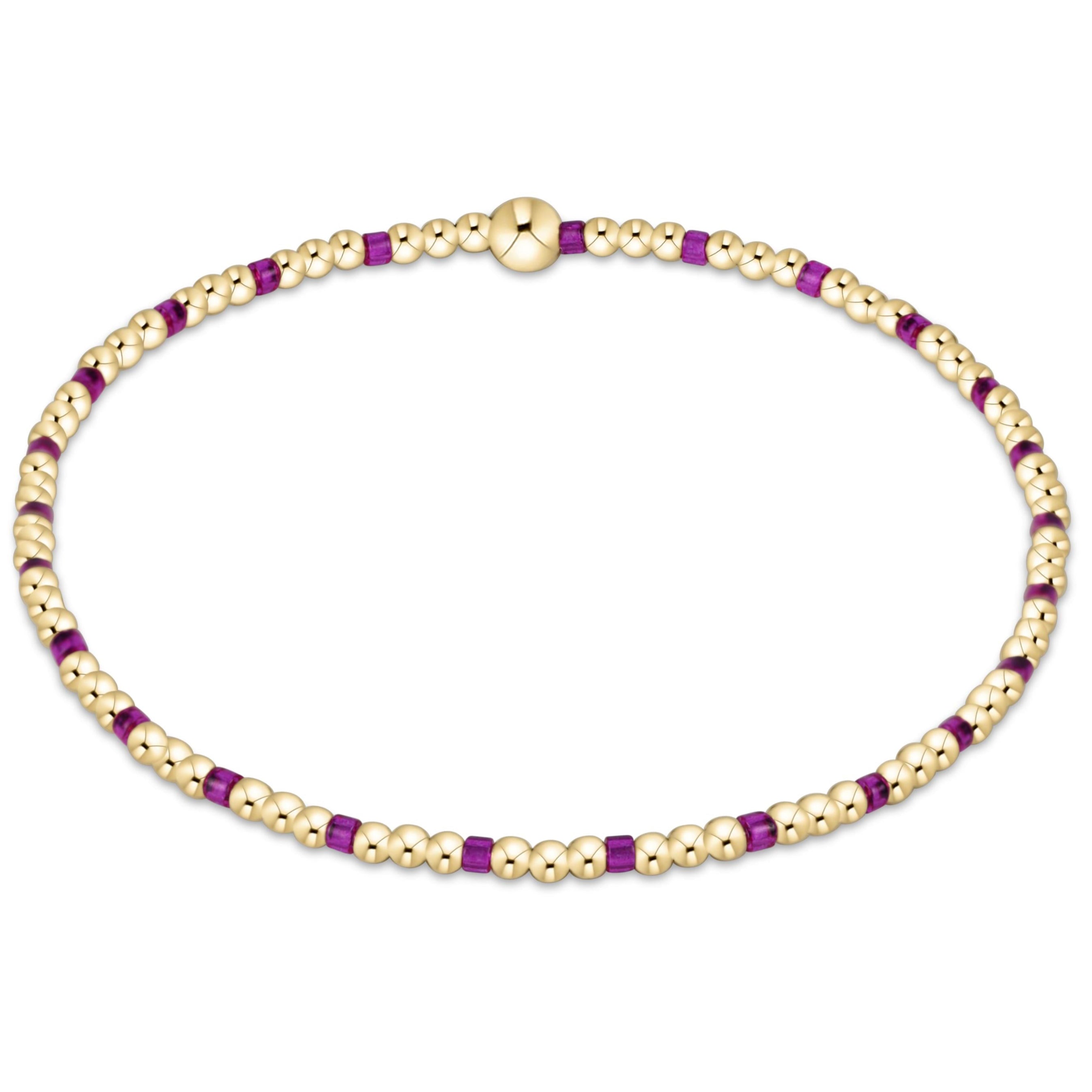 egirl Hope Sincerity Pattern 2mm Bead Bracelet - Fuchsia