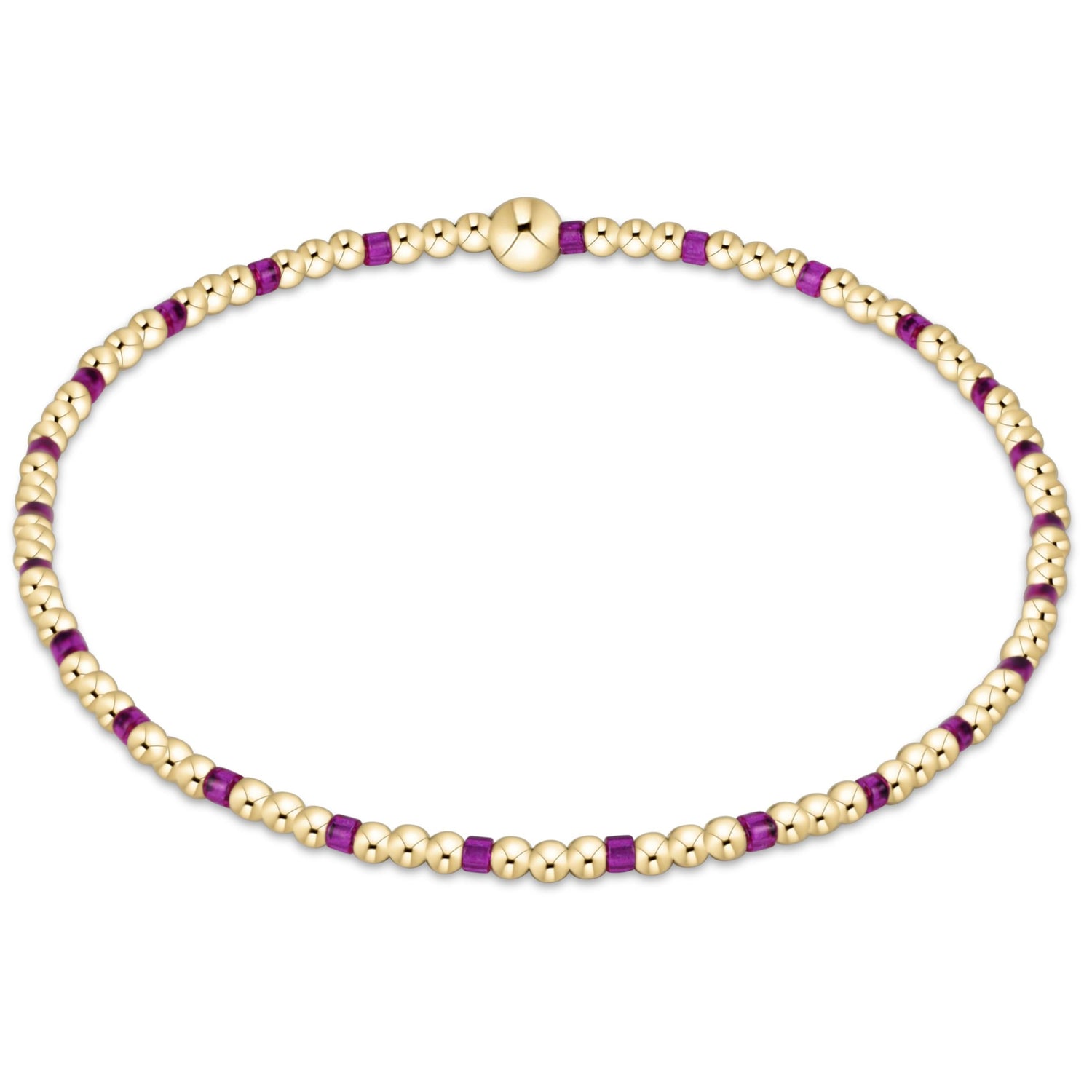 egirl Hope Sincerity Pattern 2mm Bead Bracelet - Fuchsia