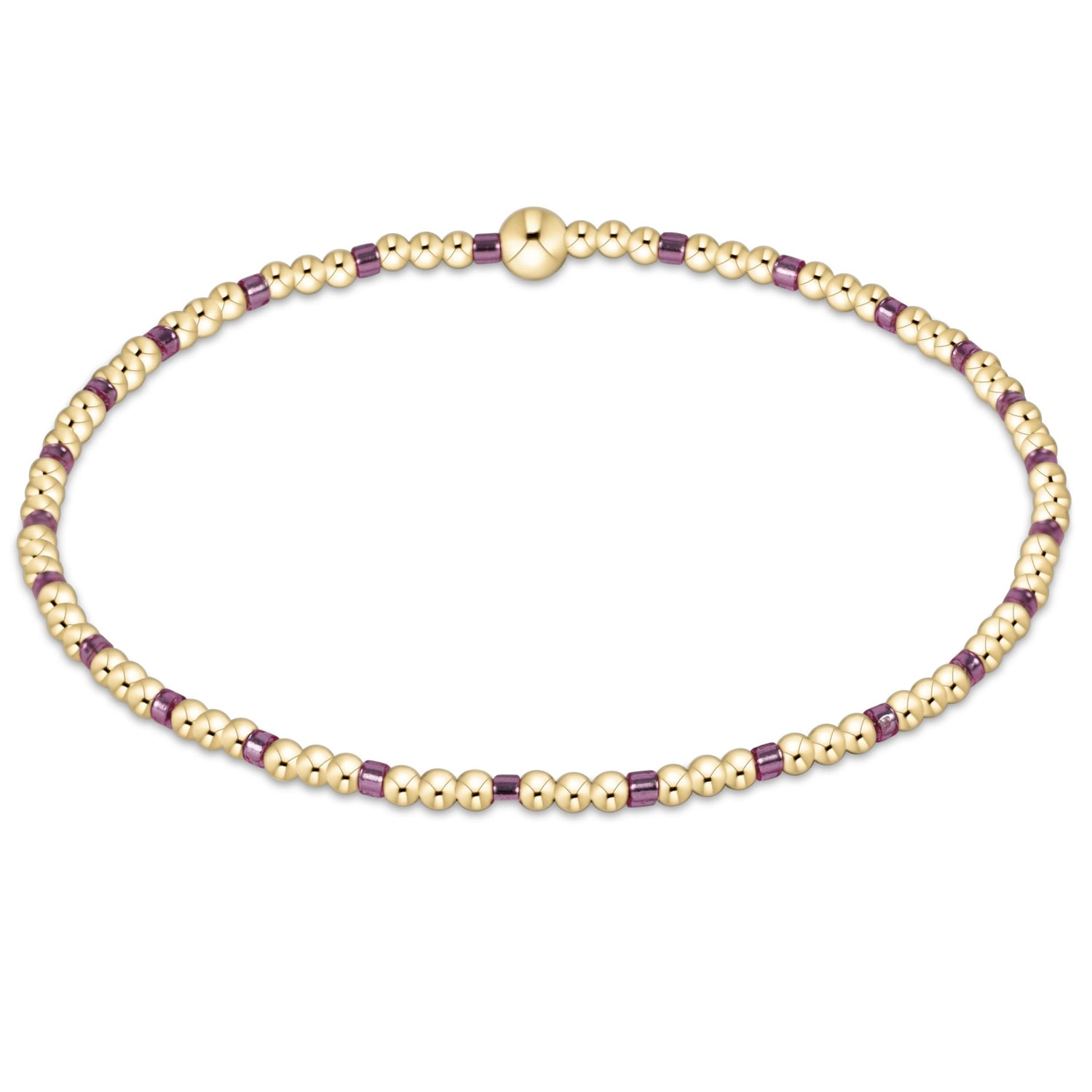 egirl Hope Sincerity Pattern 2mm Bead Bracelet - Pink Metallic