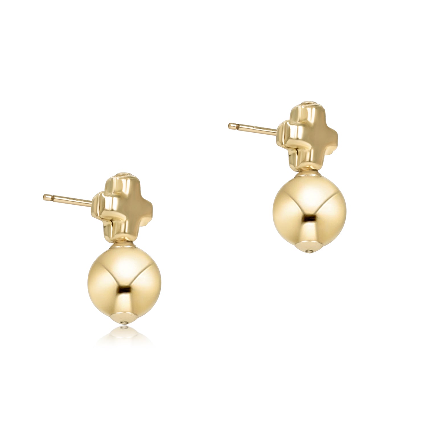 Signature Cross Small Gold Stud - Classic Gold