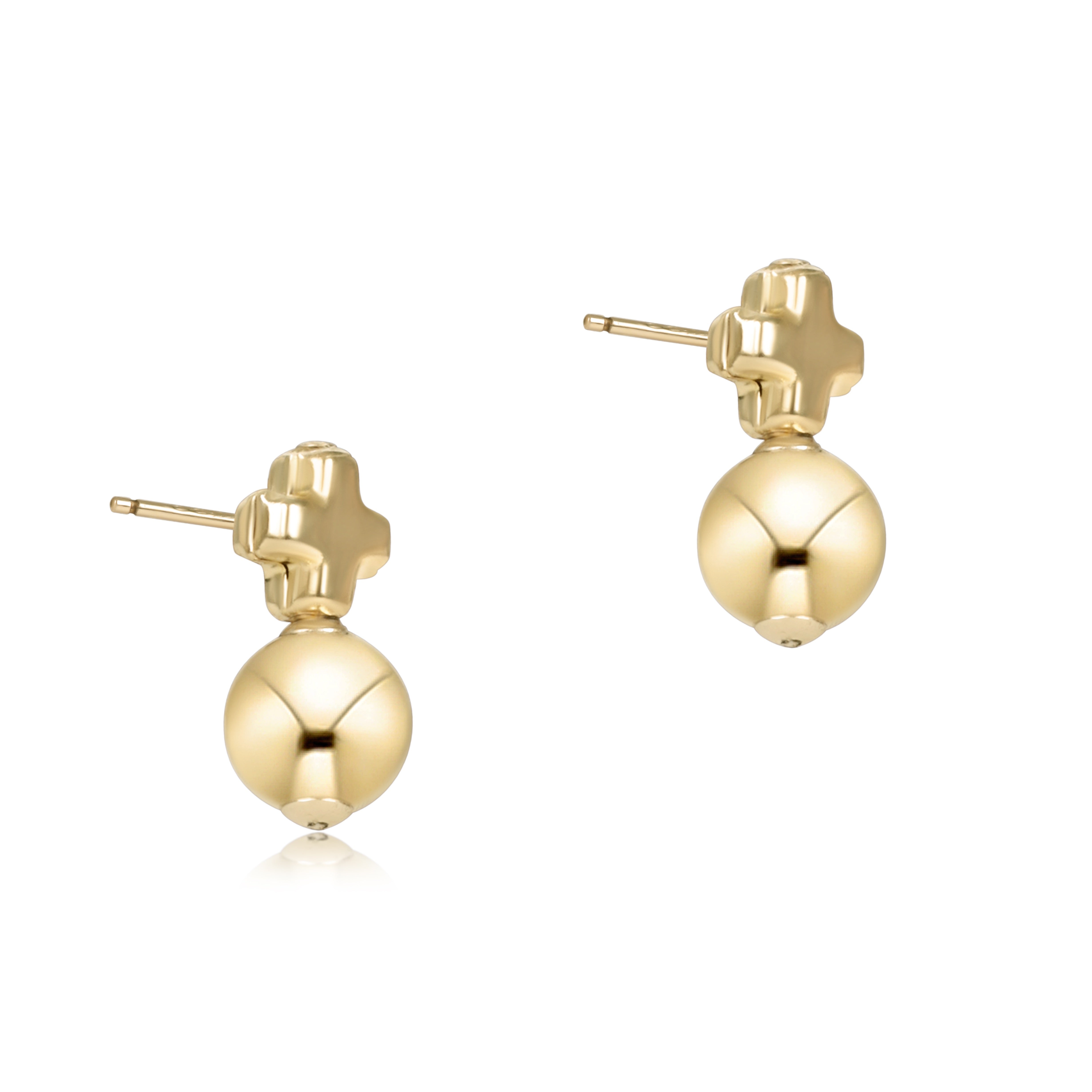 Signature Cross Small Gold Stud - Classic Gold