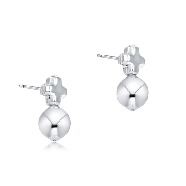Signature Cross Small Sterling Studs - Classic Sterling | enewton