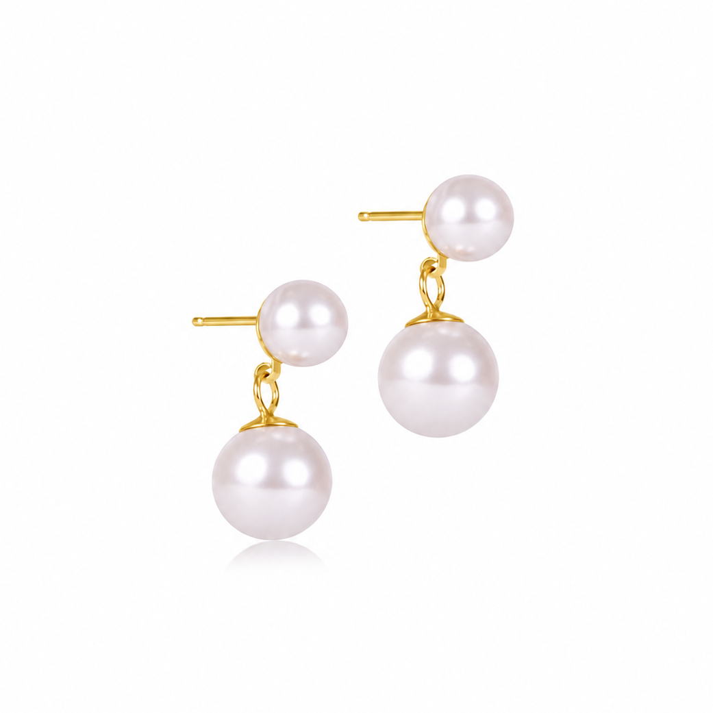 Classic Pearl 8mm Ball Drop Stud - Pearl