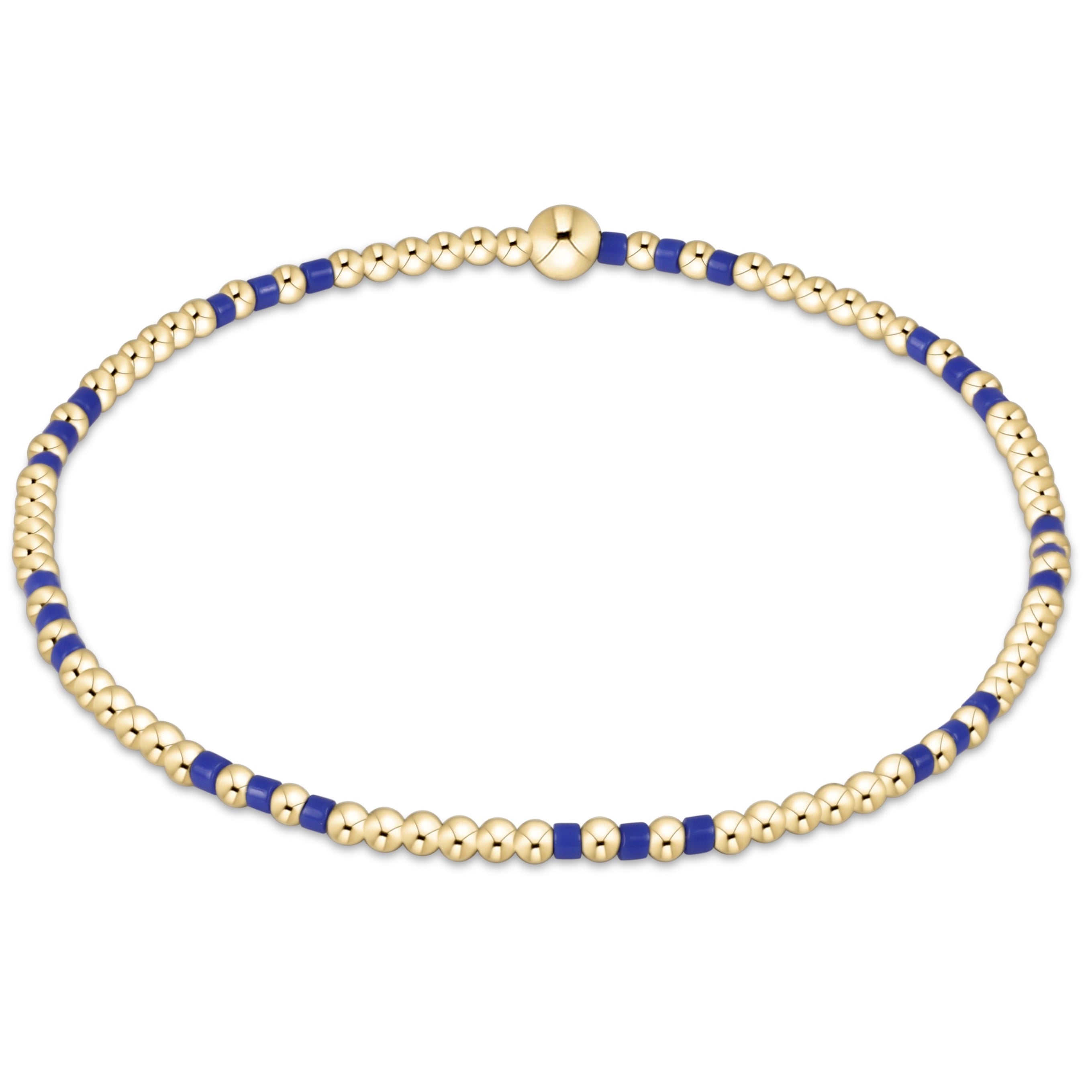 Gameday Hope Joy Pattern 2mm Bead Bracelet - Blue