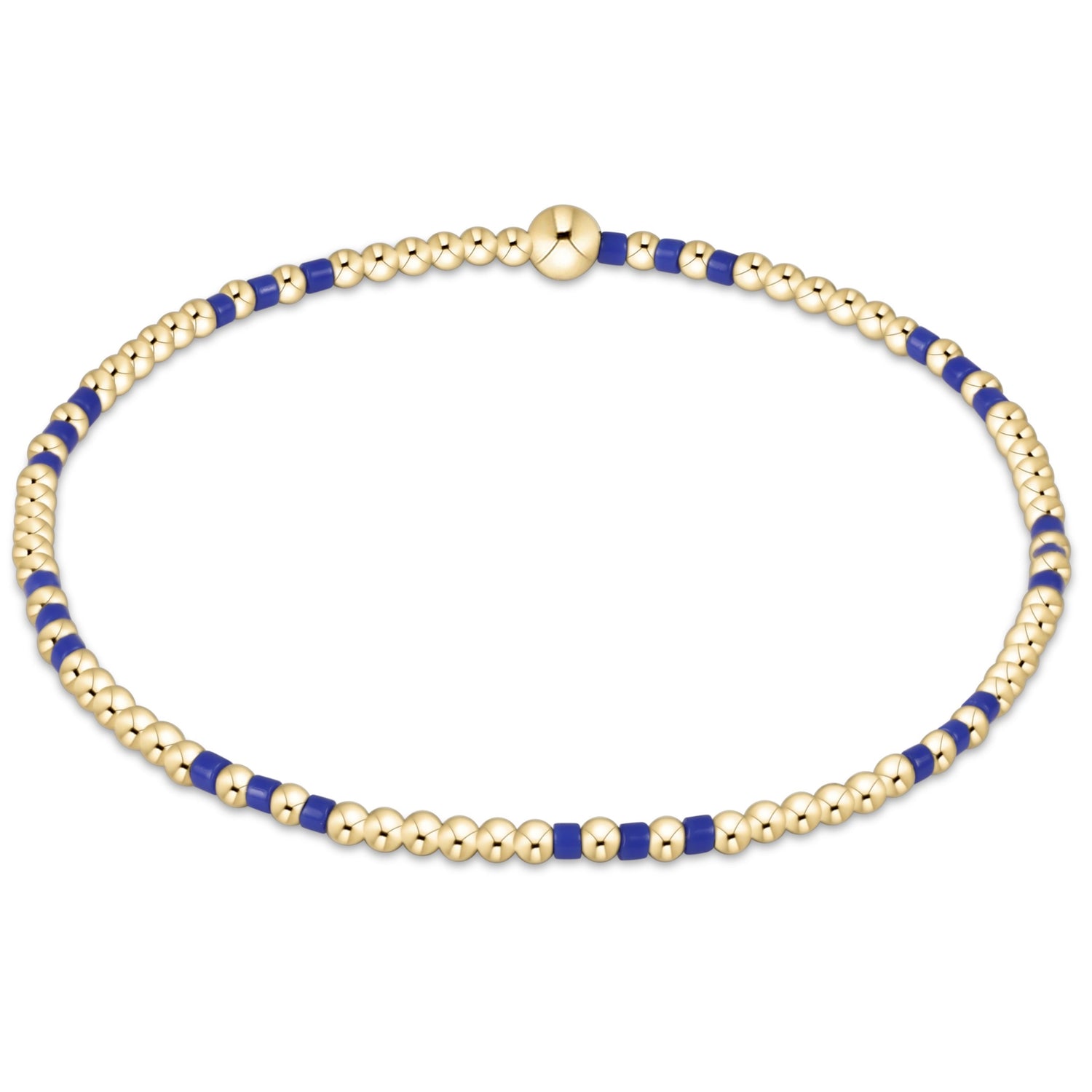 Gameday Hope Joy Pattern 2mm Bead Bracelet - Blue