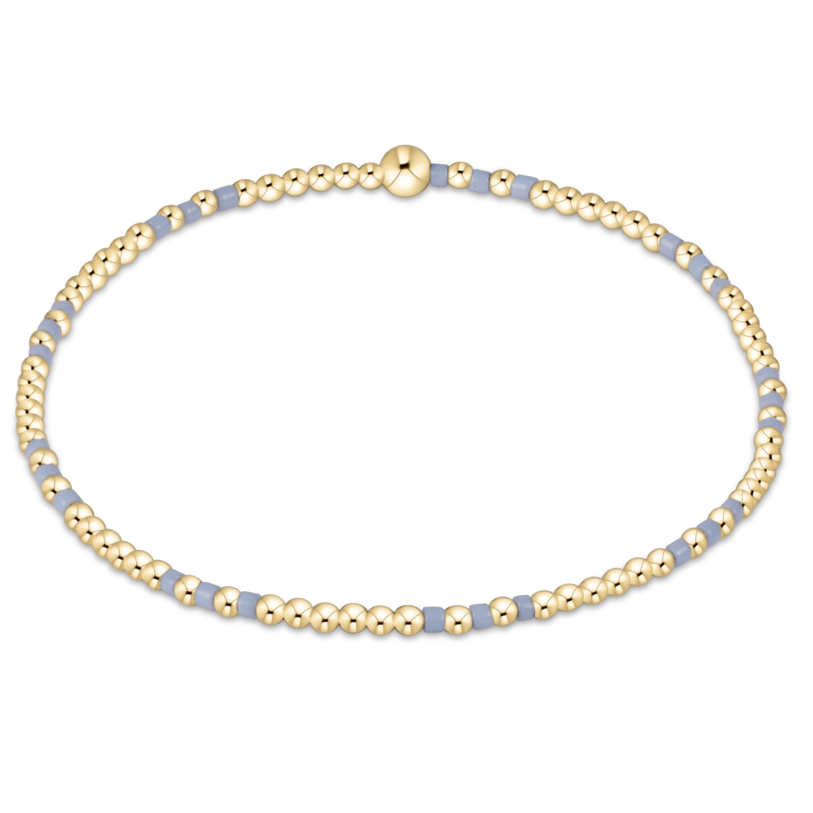 Gameday Hope Joy Pattern 2mm Bead Bracelet - Light Blue
