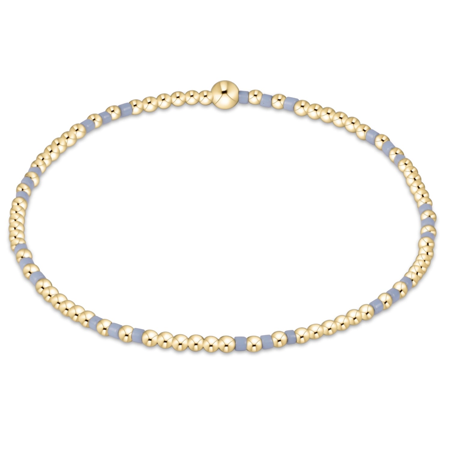 Gameday Hope Joy Pattern 2mm Bead Bracelet - Light Blue