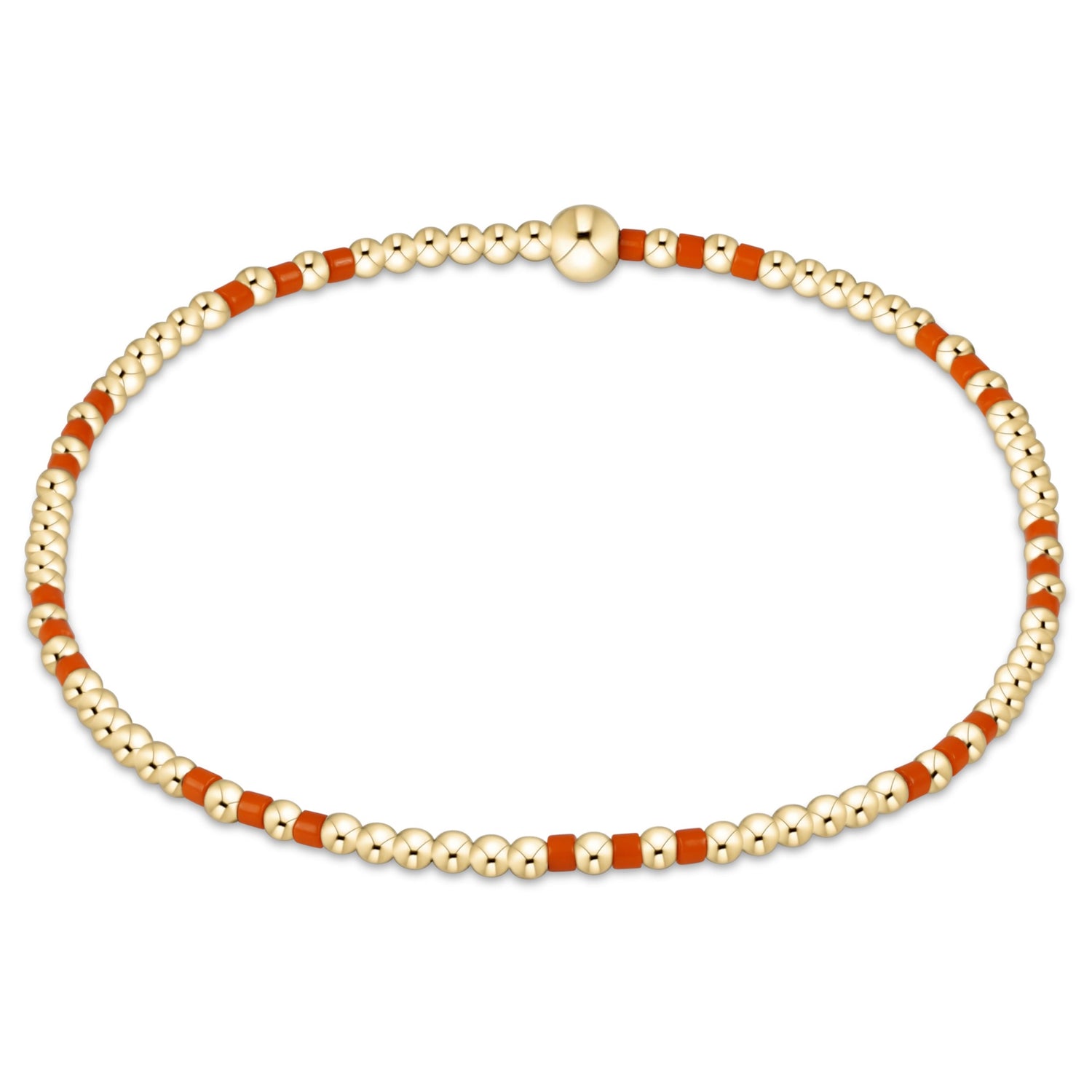 Gameday Hope Joy Pattern 2mm Bead Bracelet - Orange