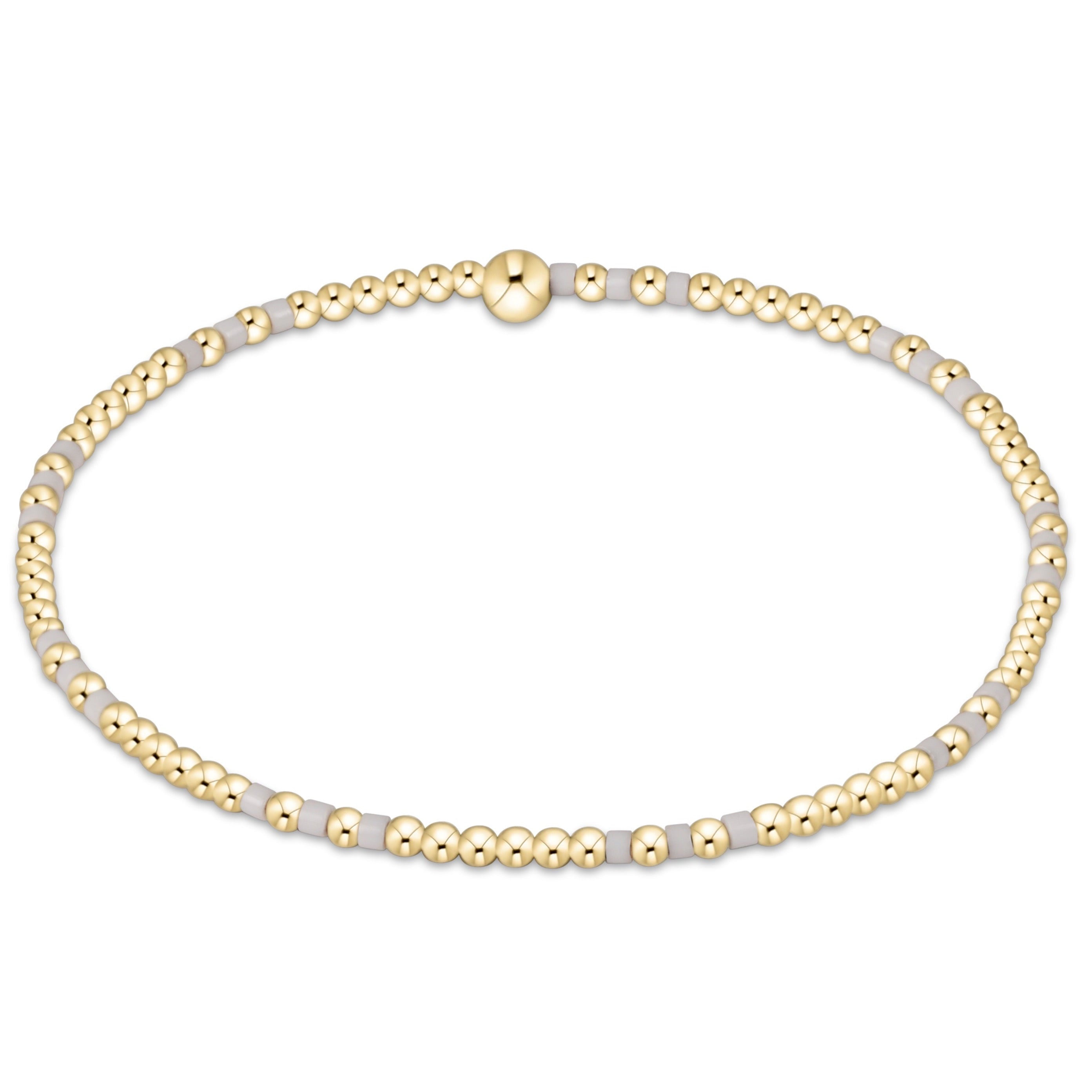 Gameday Hope Joy Pattern 2mm Bead Bracelet - White