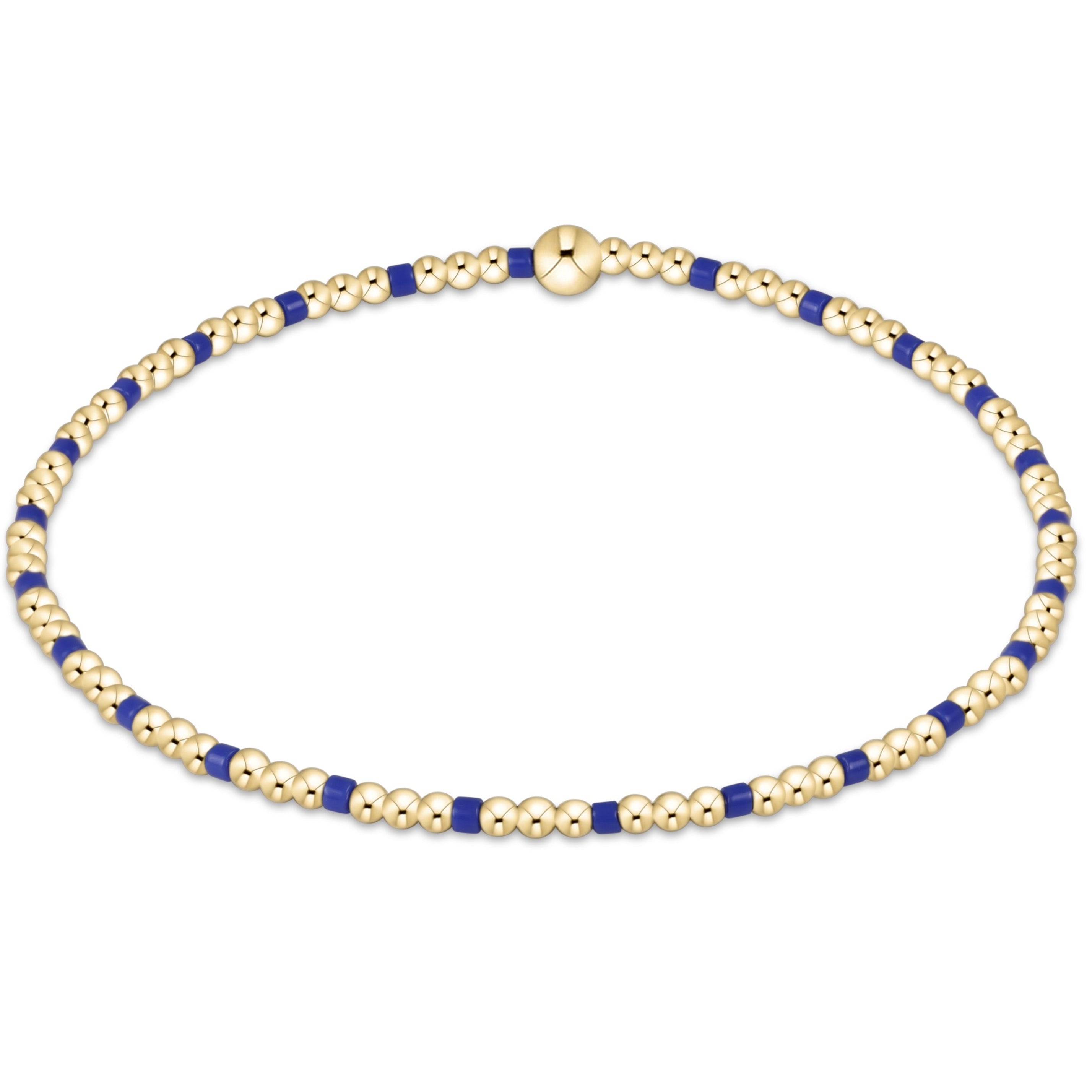 Gameday Hope Sincerity Pattern 2mm Bead Bracelet - Blue