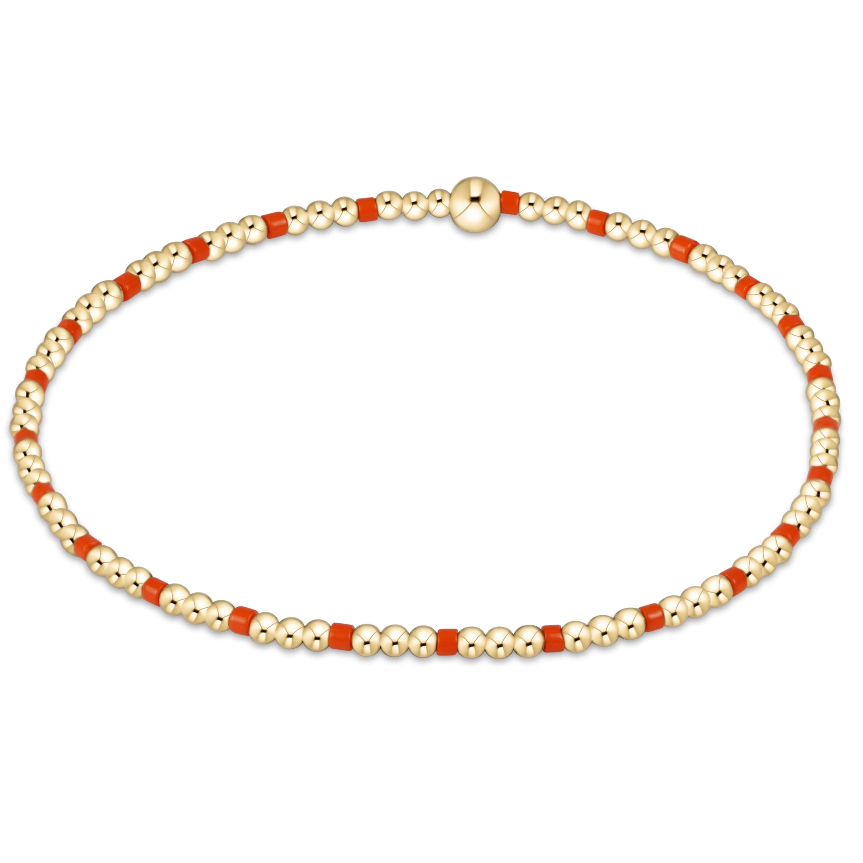 Gameday Hope Sincerity Pattern 2mm Bead Bracelet - Bright Orange