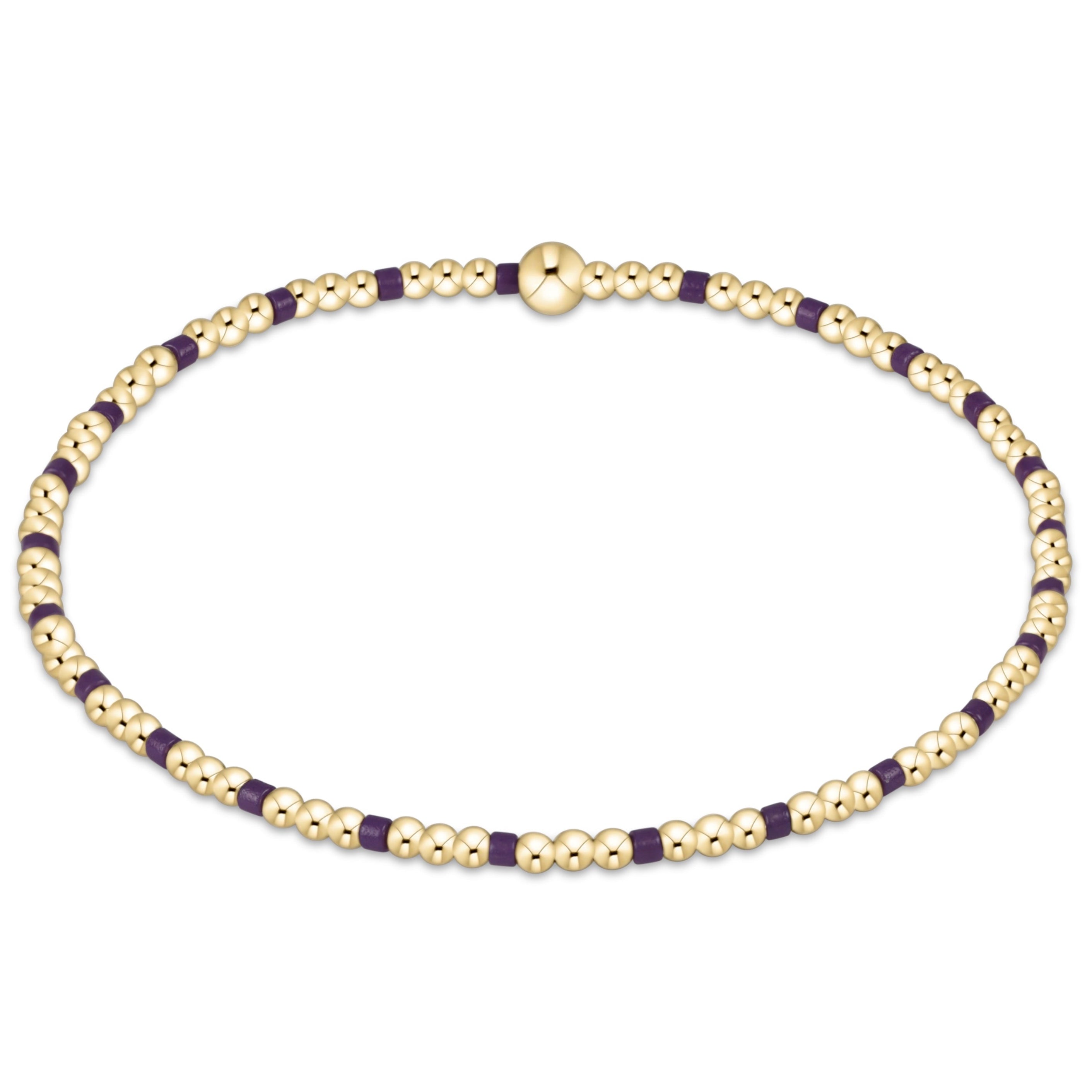 Gameday Hope Sincerity Pattern 2mm Bead Bracelet - Deep Purple