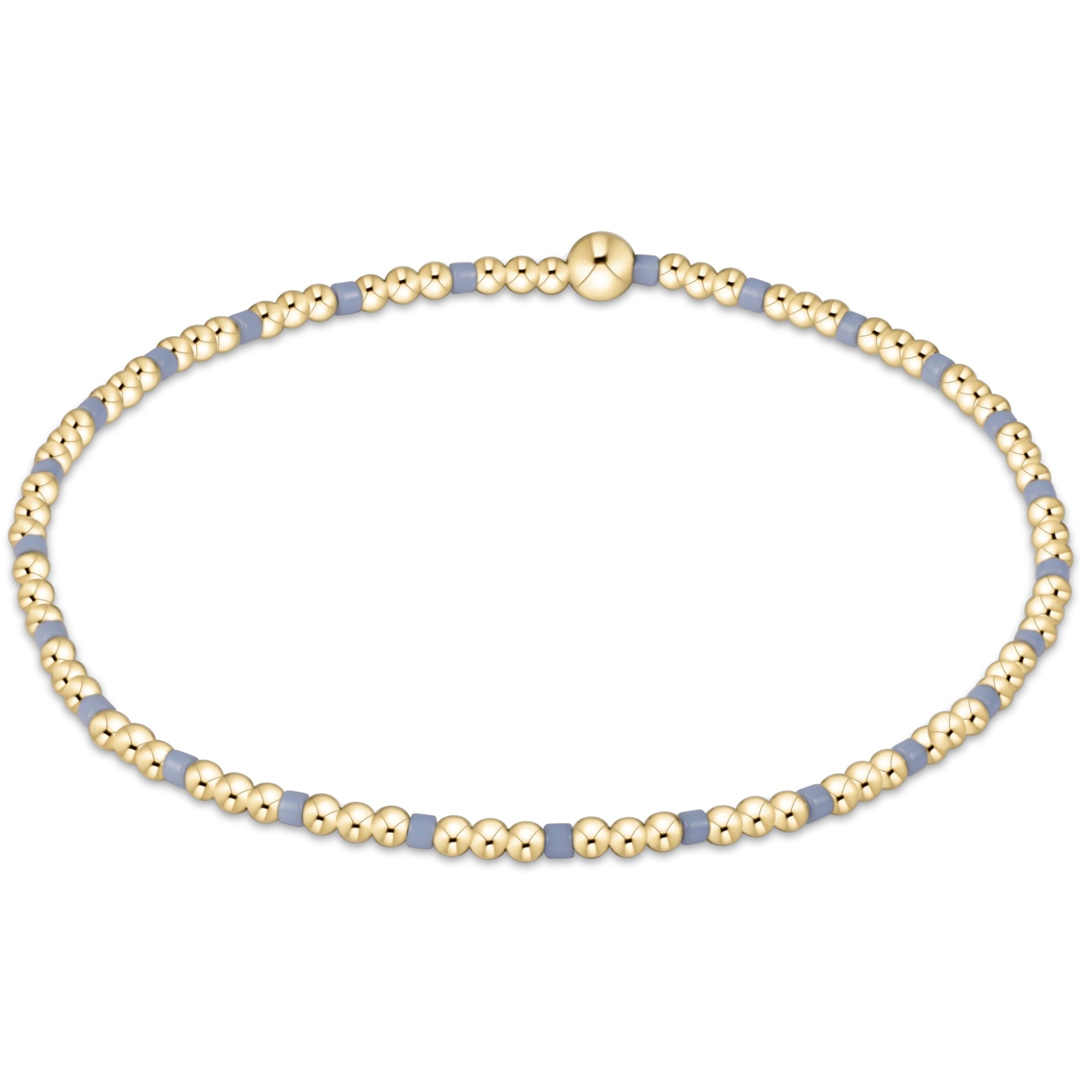 Gameday Hope Sincerity Pattern 2mm Bead Bracelet - Light Blue