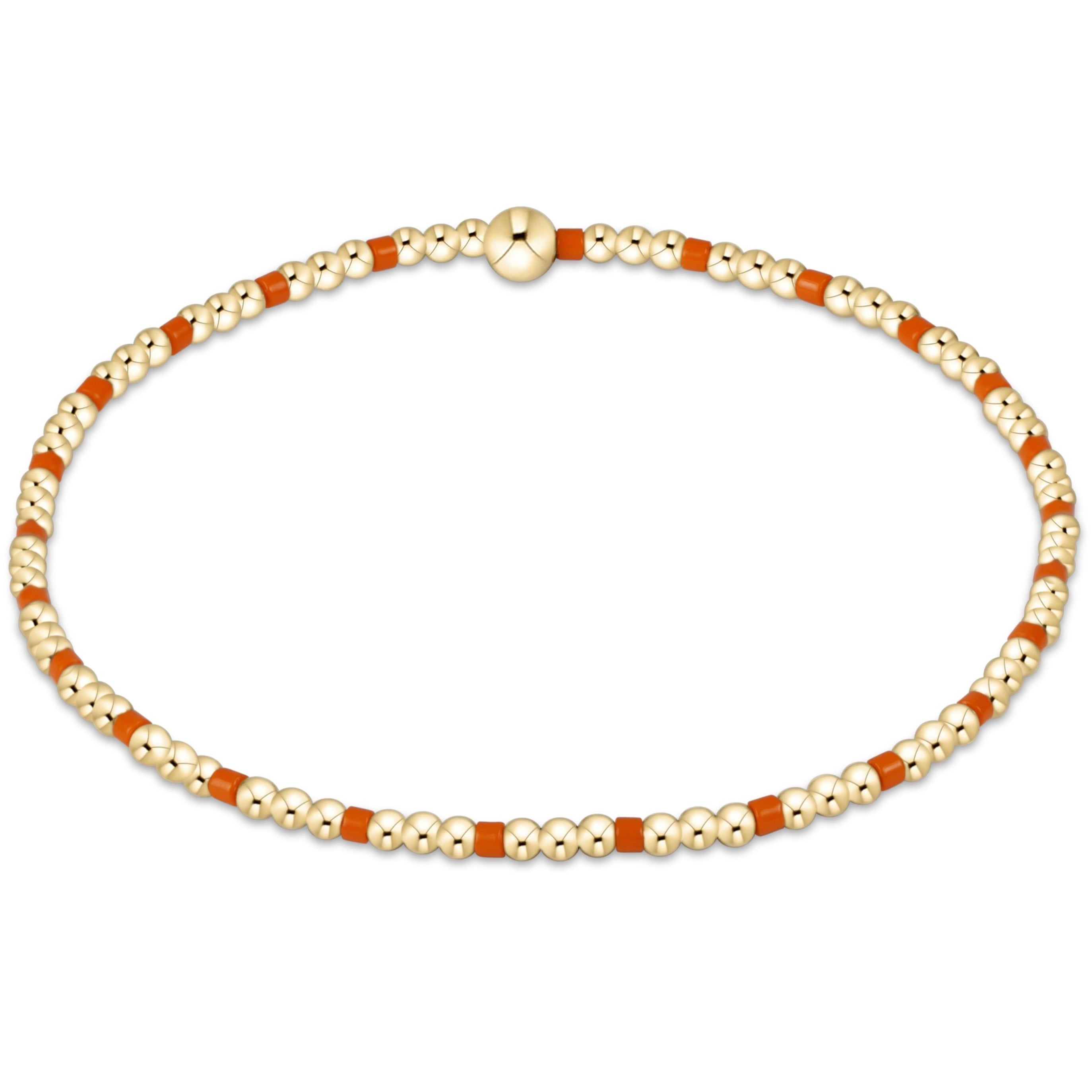 Gameday Hope Sincerity Pattern 2mm Bead Bracelet - Orange