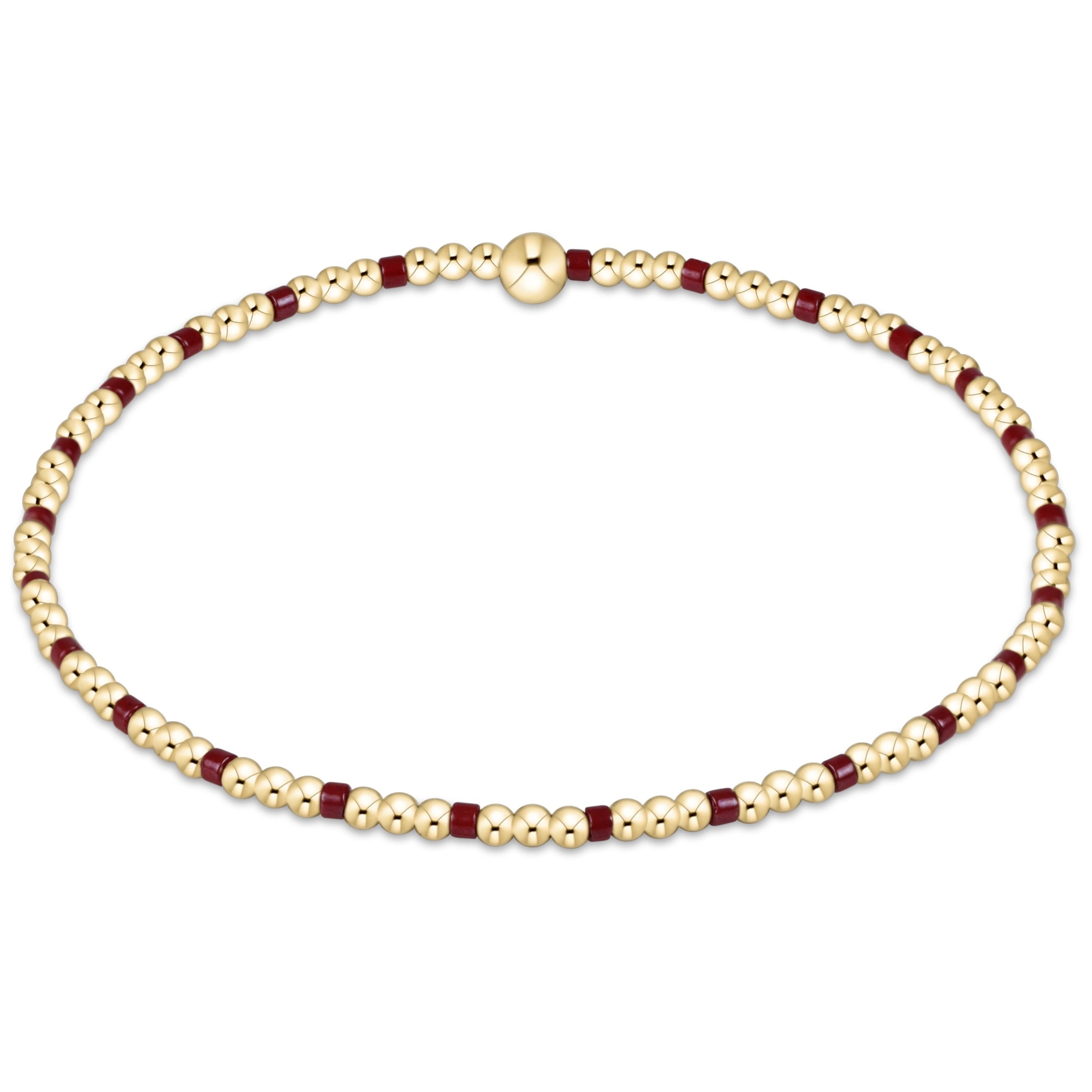 Gameday Hope Sincerity Pattern 2mm Bead Bracelet - Wine