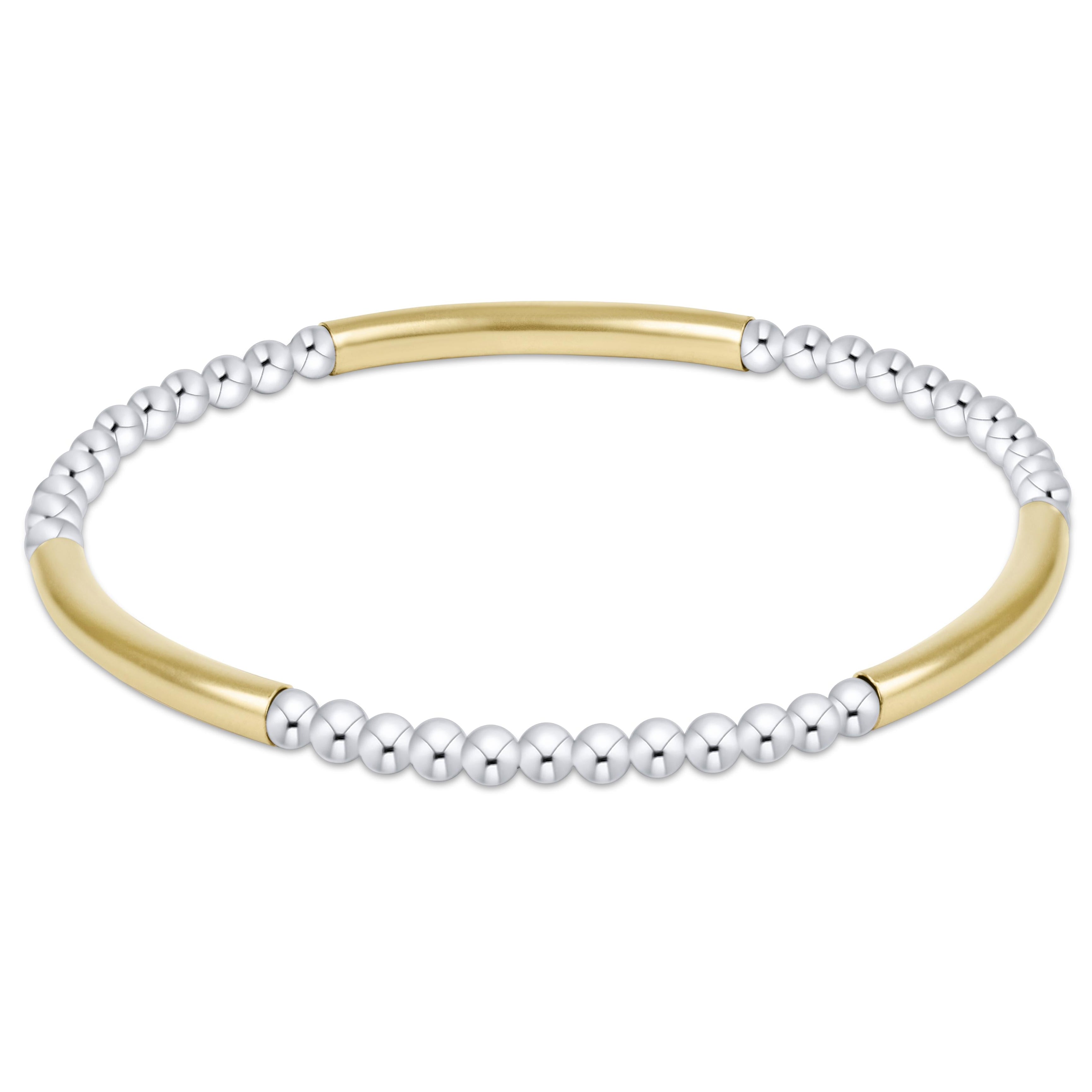 Bliss Bar Pattern Mixed Metal 3mm Bracelet