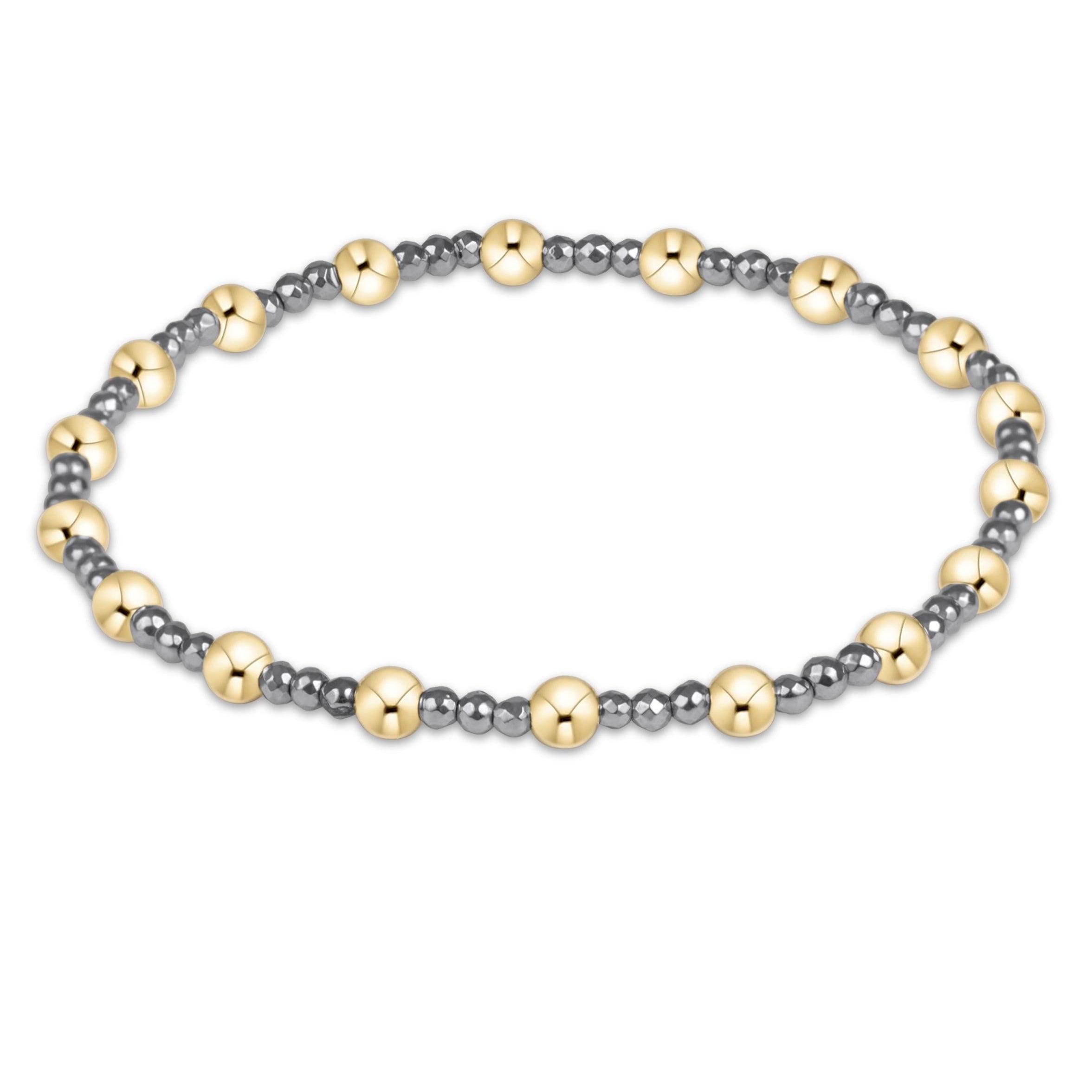 Sincerity Silver Faceted Hematite 2mm Bracelet