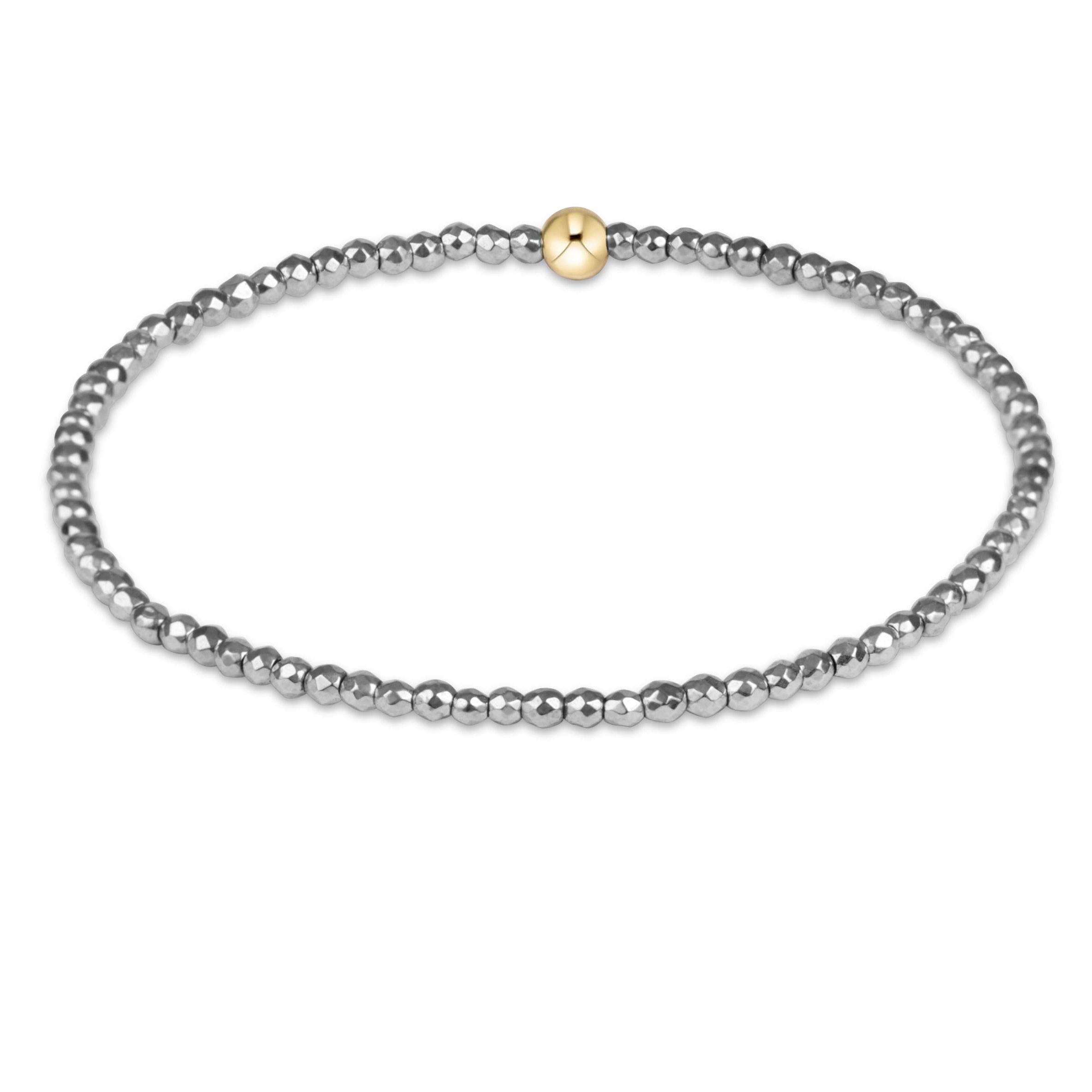 Classic Silver Faceted Hematite 2mm Bracelet