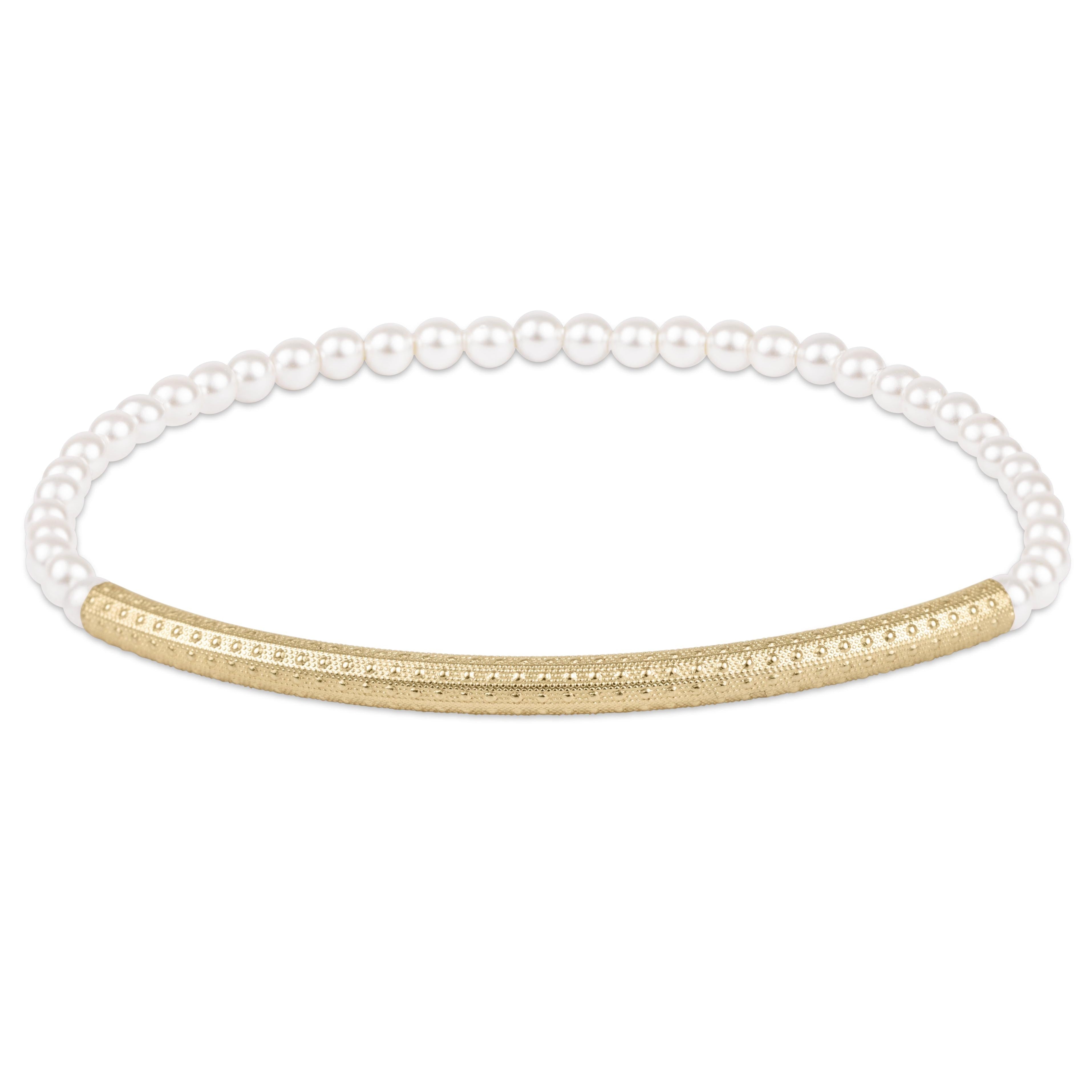 Bliss Bar Textured Pearl 3mm Bracelet