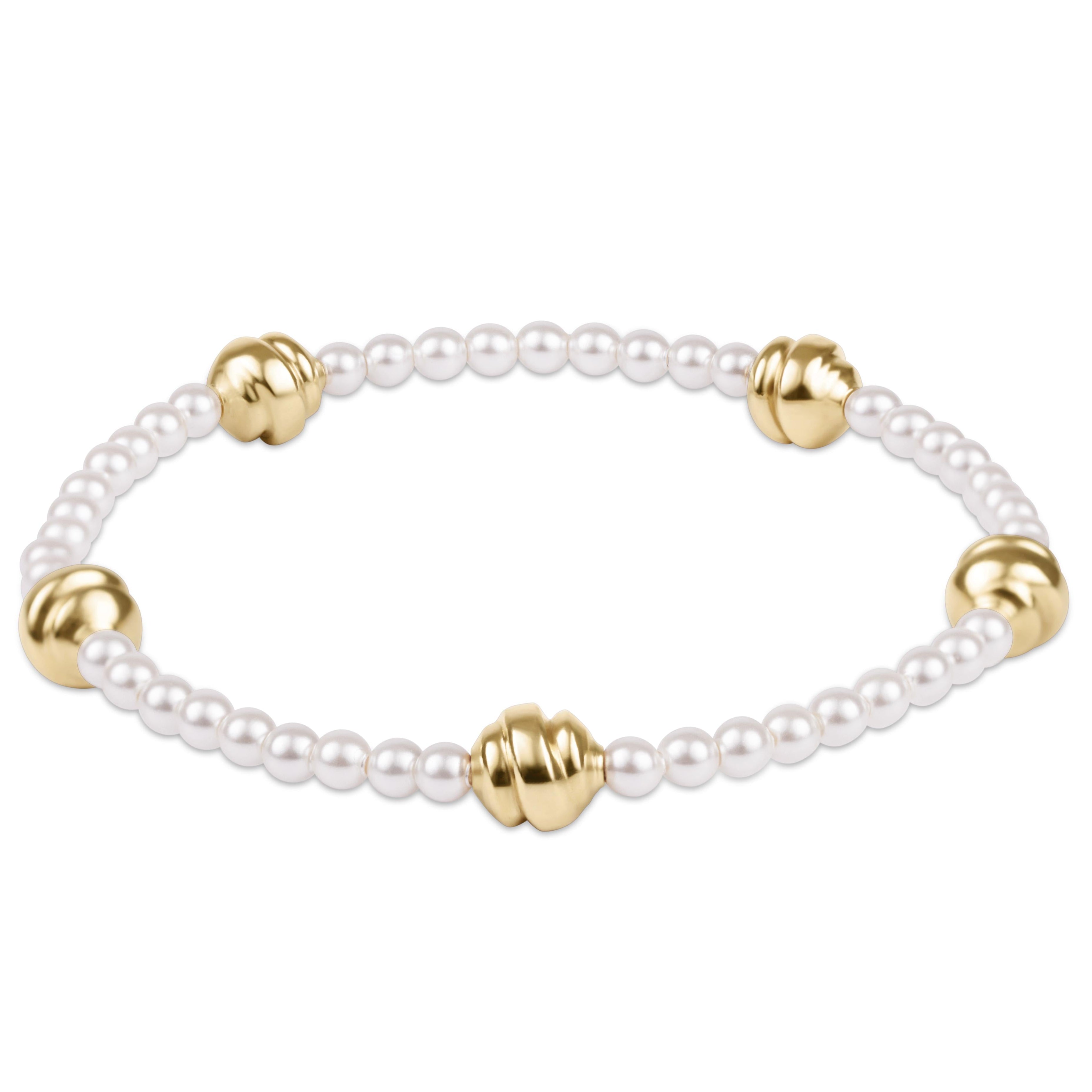 Admire Small Gold 3mm Pearl Bracelet