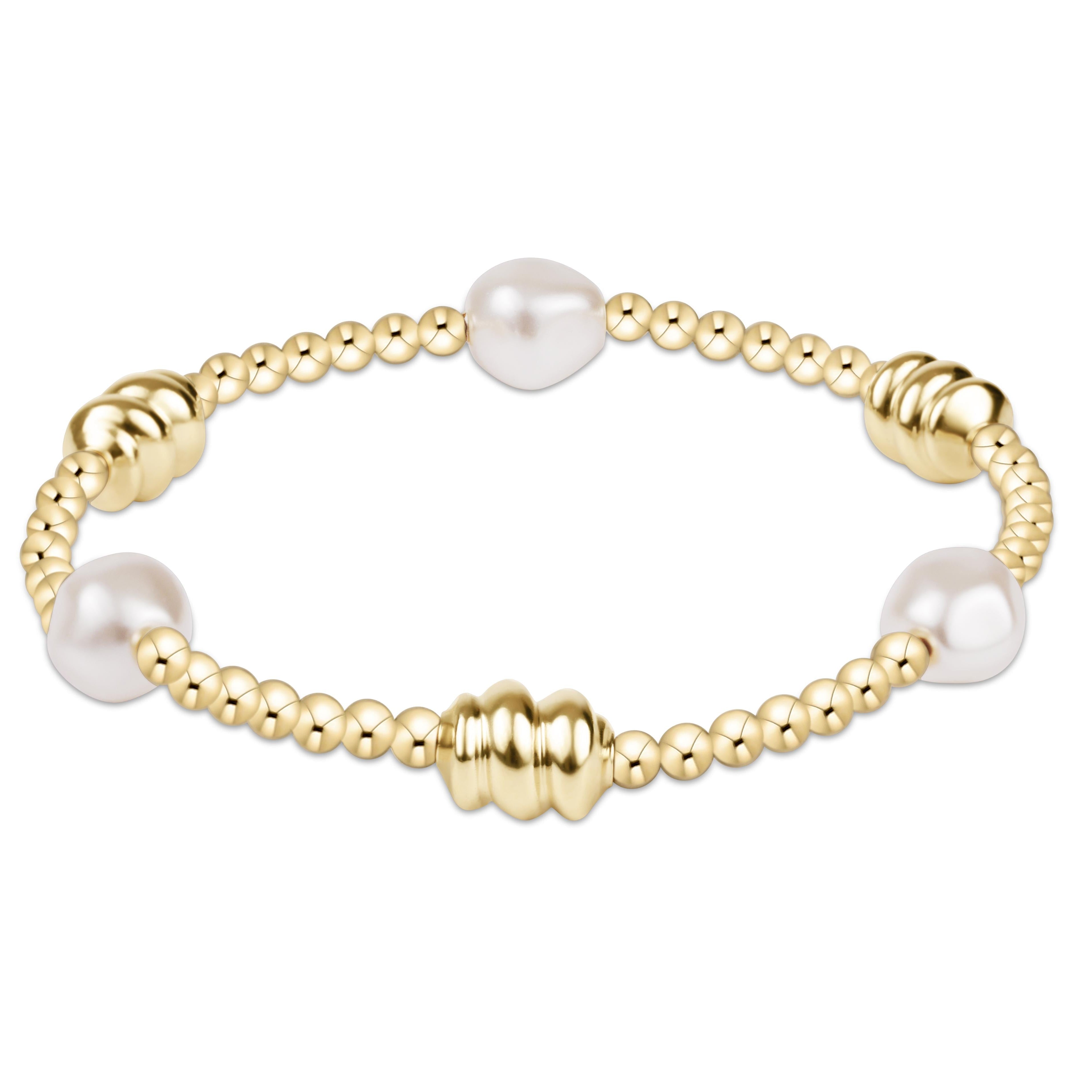Admire Gold & Admire Pearl 3mm Gold Bracelet