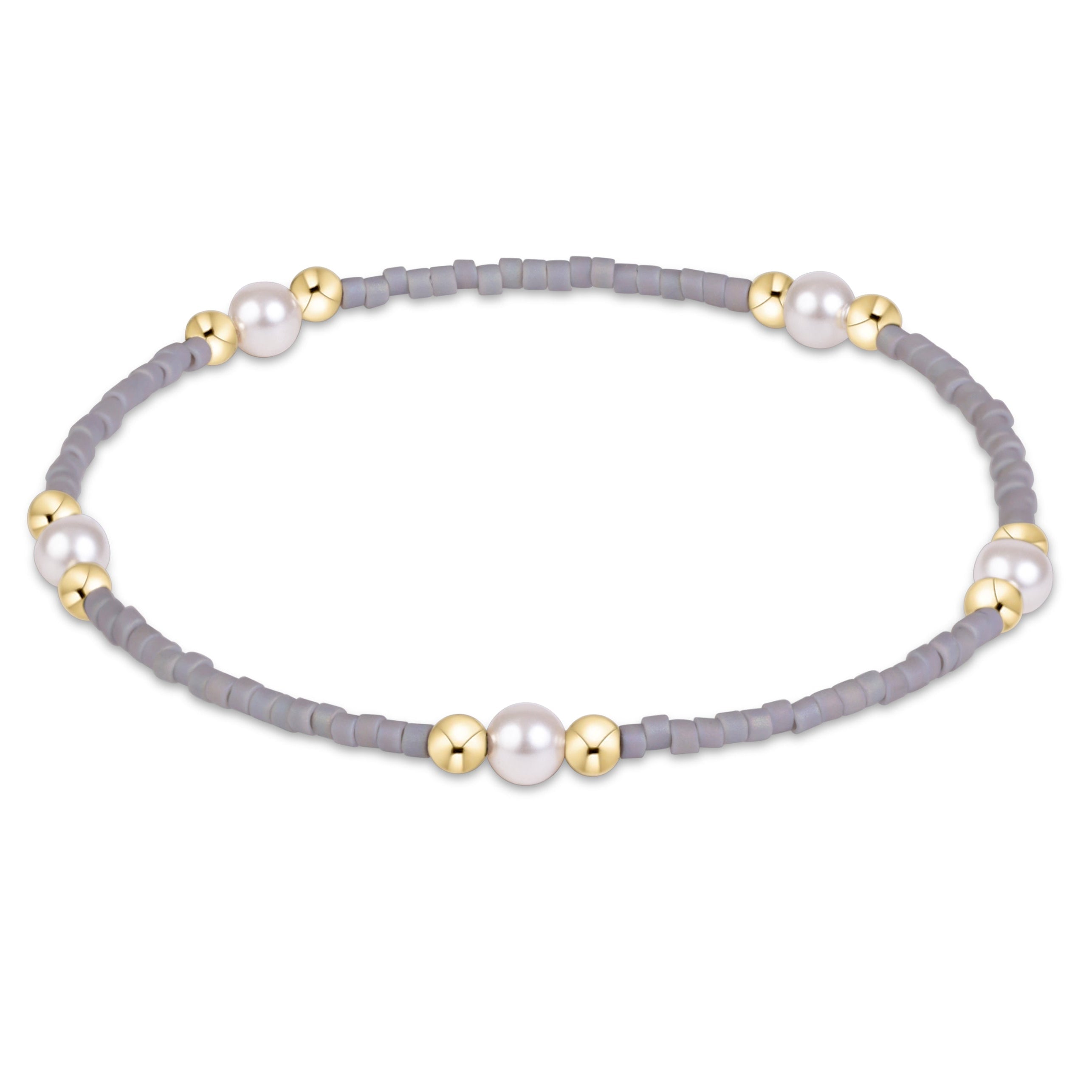 Gameday Hope Purpose Pearl Bracelet - Grey